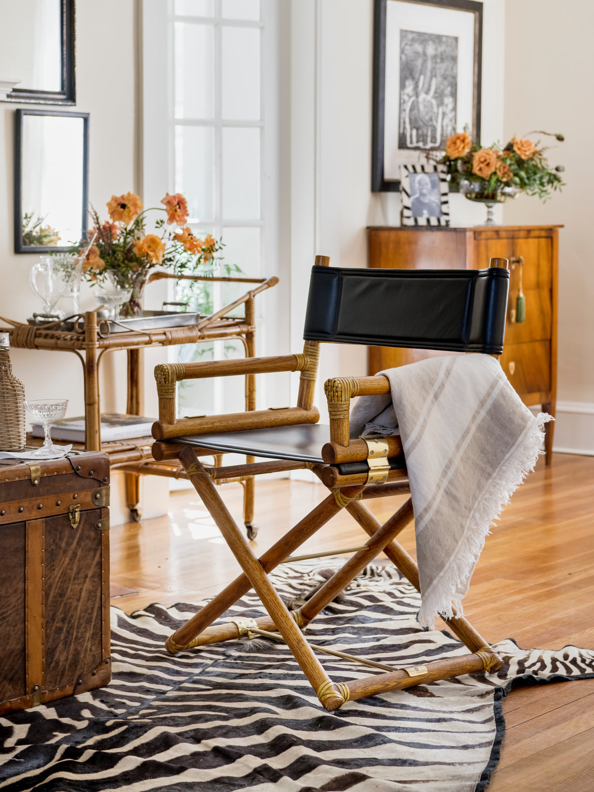 Vintage 1950s McGuire Bamboo X Chair Weston Table