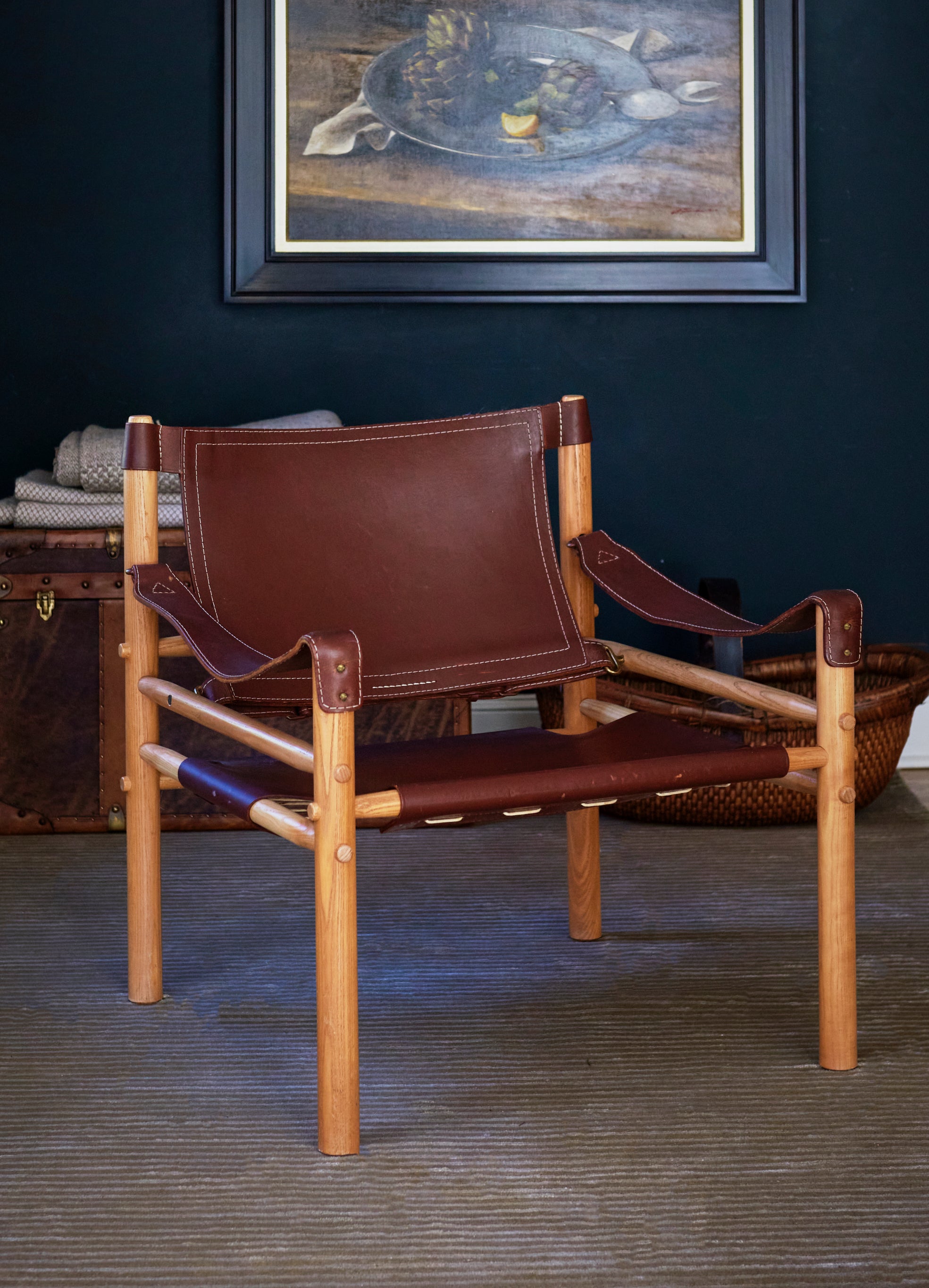 Vintage 1960s Cognac Safari Chair | Furniture | Weston Table