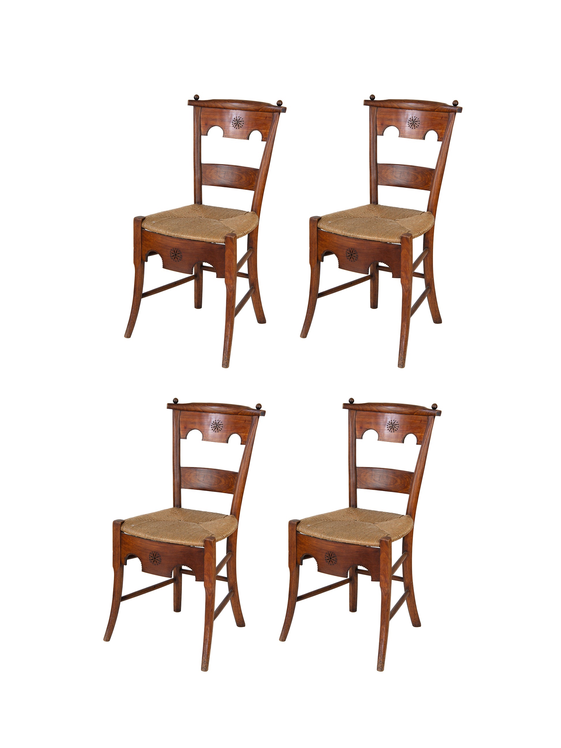Vintage 19th Century Alsace-Lorraine Walnut Chairs Weston Table