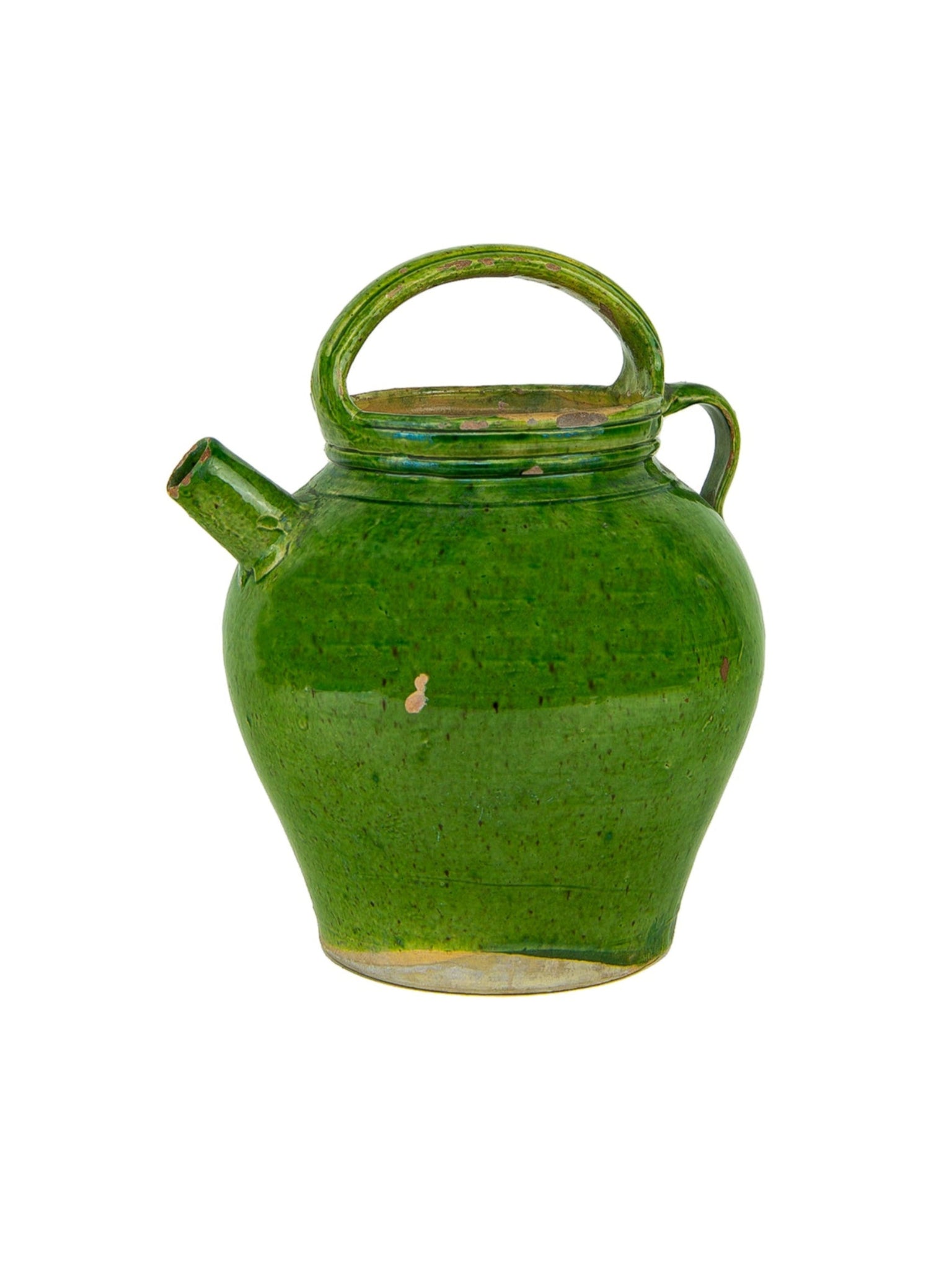 Vintage 19th Century French Green Vinegar Pot Weston Table