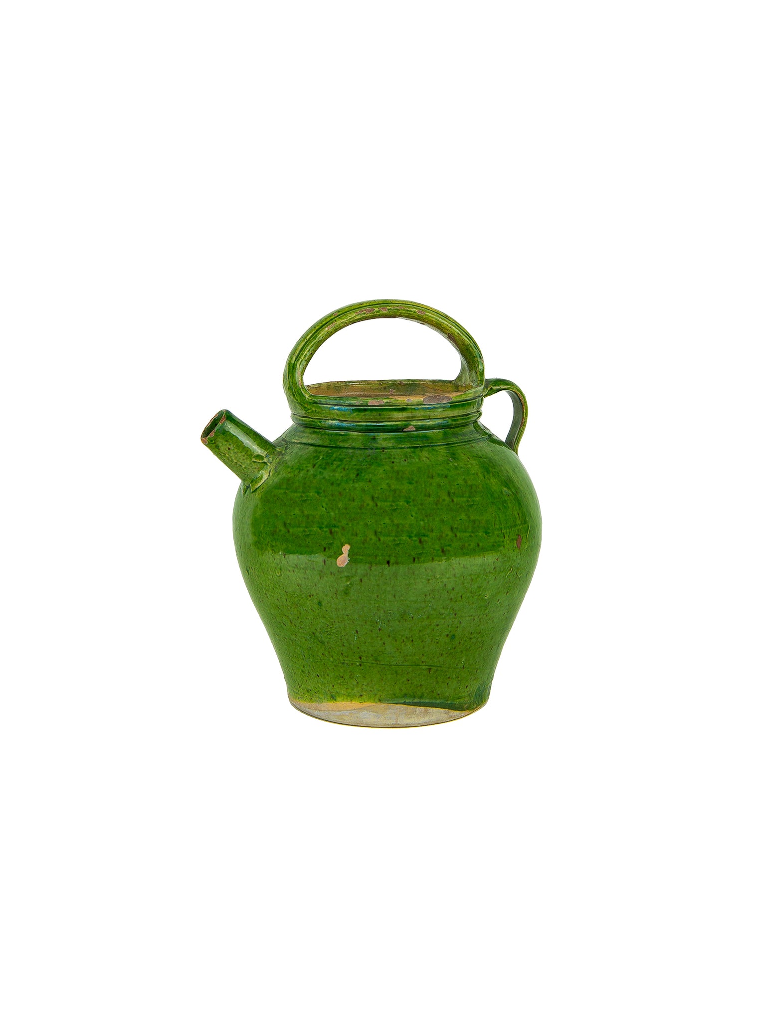 Vintage 19th Century French Green Vinegar Pot Weston Table