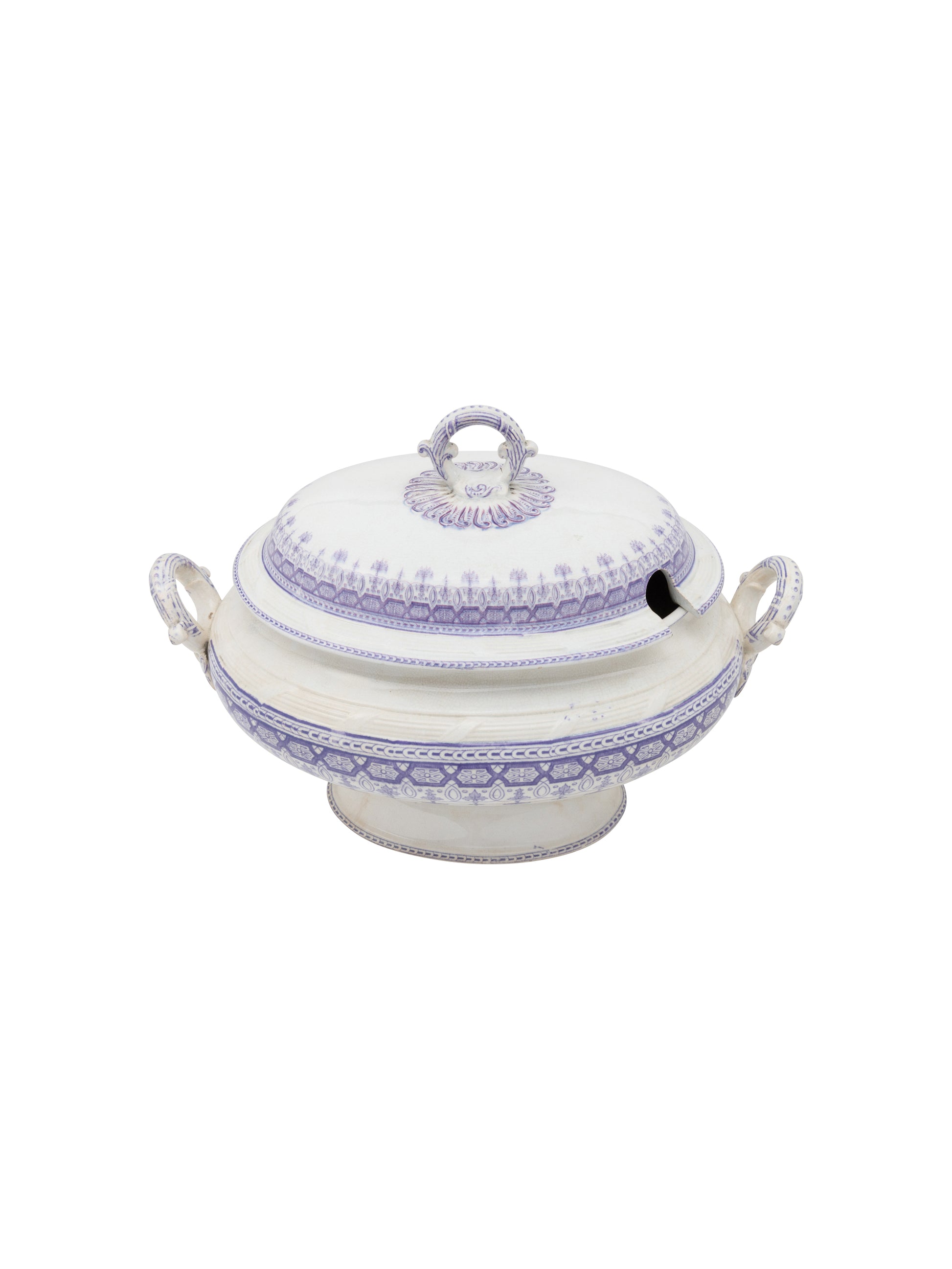 Vintage 19th Century Lavender Ironstone Tureen Weston Table