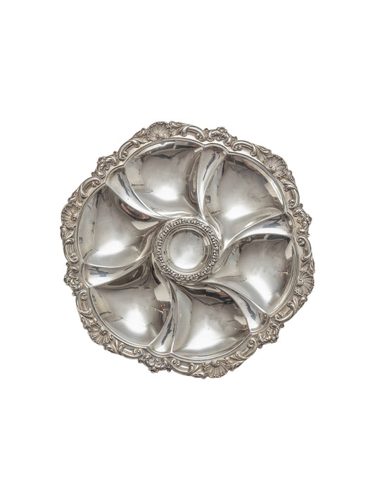 Vintage 19th Century Sterling Silver Oyster Plate Weston Table
