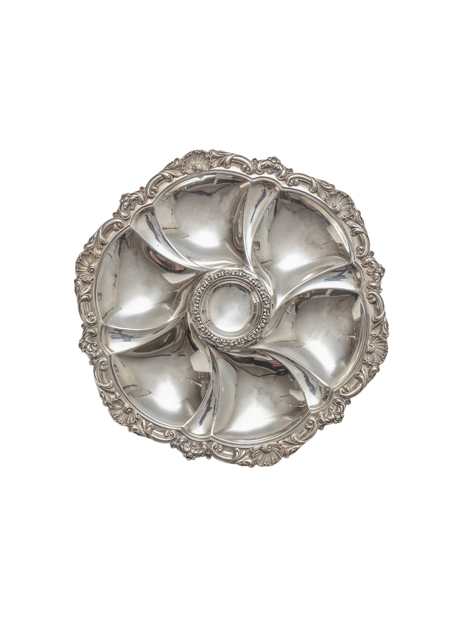 Vintage 19th Century Sterling Silver Oyster Plate Weston Table