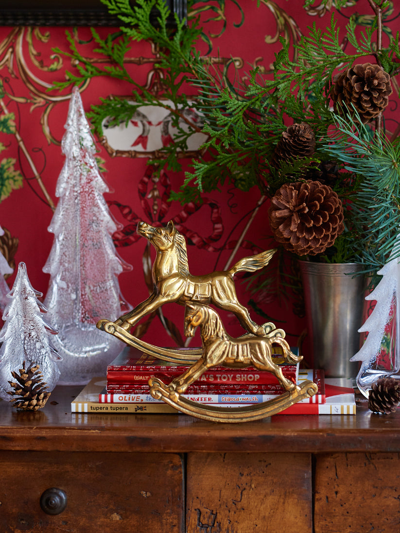 Vintage Mid Century Brass Rocking Horse | Nursery Decor & Accessories ...