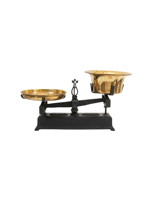 Vintage Cast Iron and Black Scale Weston Table