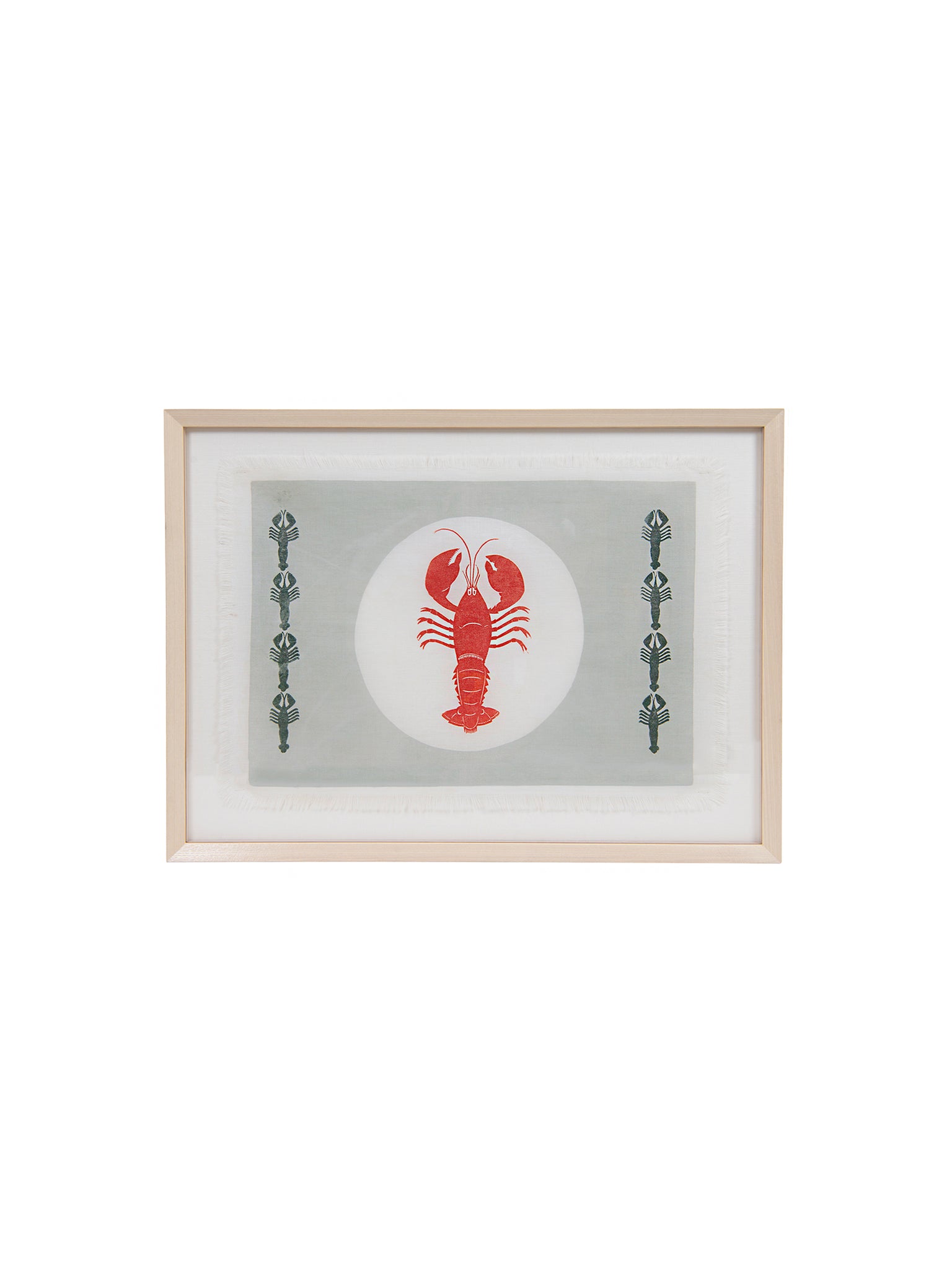 Vintage Folly Cove Design Lobsters II Block Print Weston Table