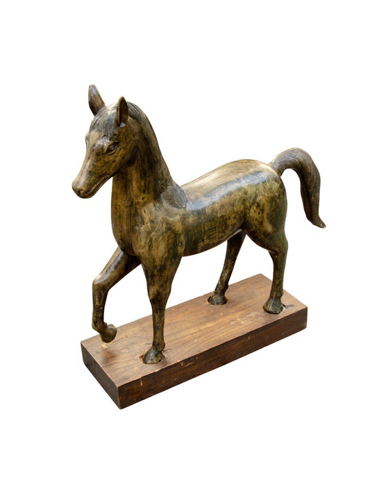 Vintage 1920s French Bronze Horse Sculpture Weston Table