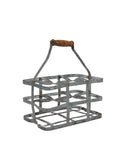 Vintage French Zinc Wine Bottle Carrier 1920s Weston Table