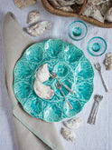 Vintage Gien Turquoise Master Oyster Platter Weston Table