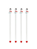 Vintage Glass Snowmen Swizzle Sticks Weston Table 