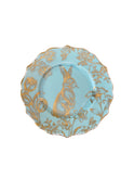 Vintage Gold Trimmed Rabbit Plate Blue Weston Table