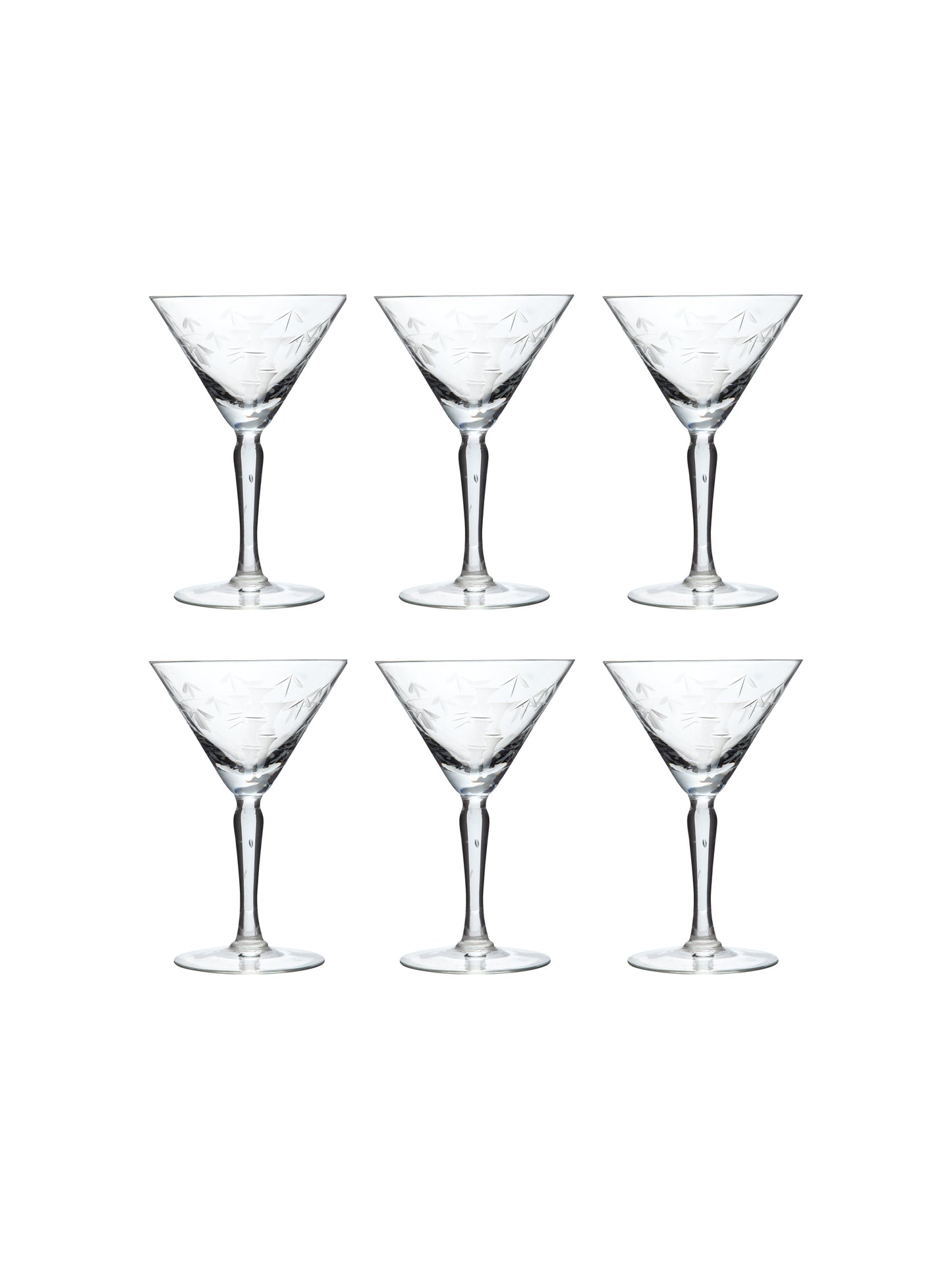 Shop the Vintage Japanese Bamboo Etched Martini Glasses at Weston