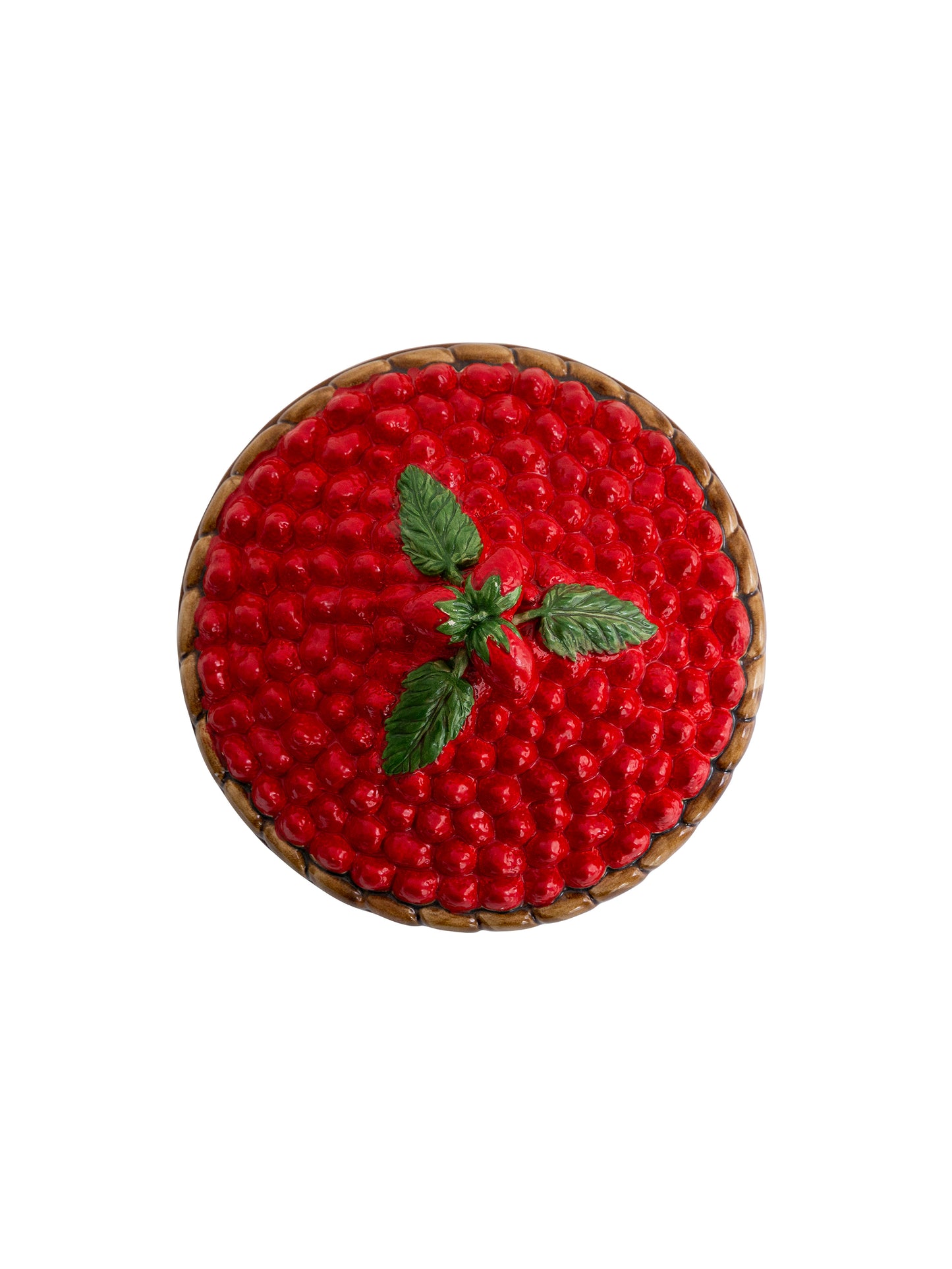 Vintage Majolica Strawberry Pie Keeper Weston Table