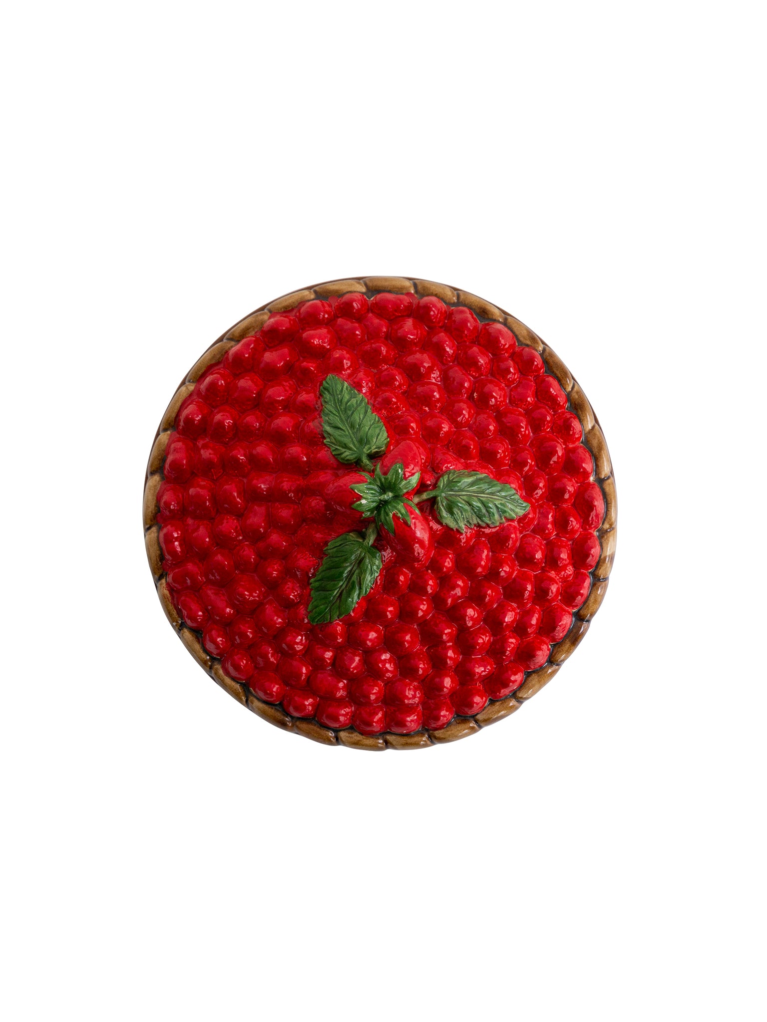 Vintage Majolica Strawberry Pie Keeper Weston Table