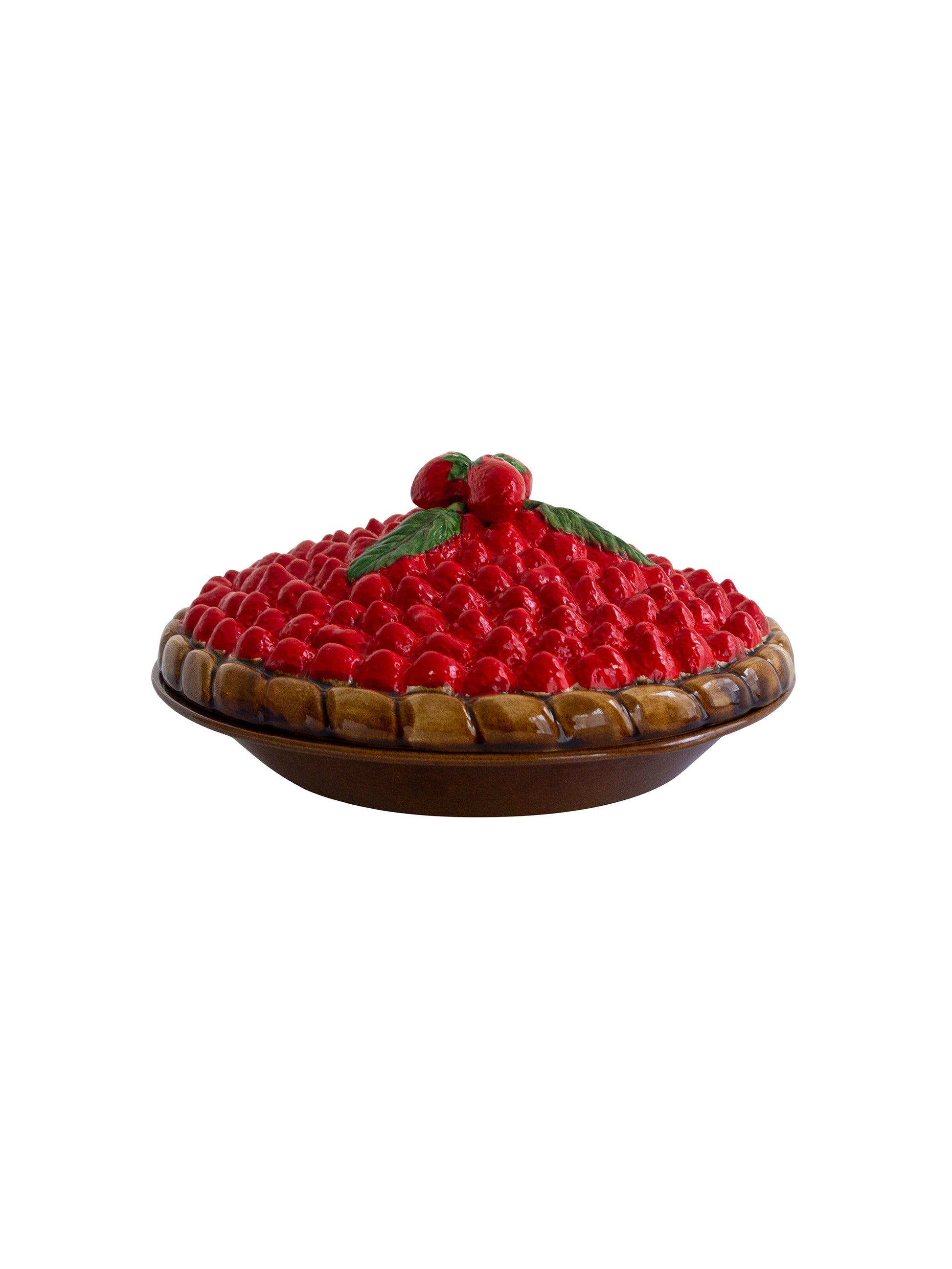 Vintage Majolica Strawberry Pie Keeper Weston Table