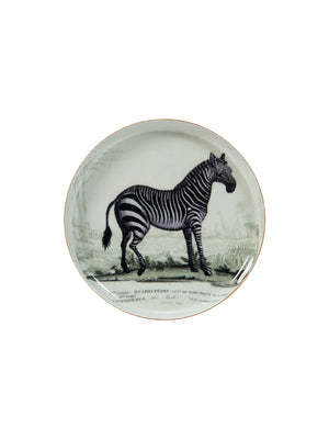  Vintage Mid Century Zebra Decoupage Plate Weston Table 