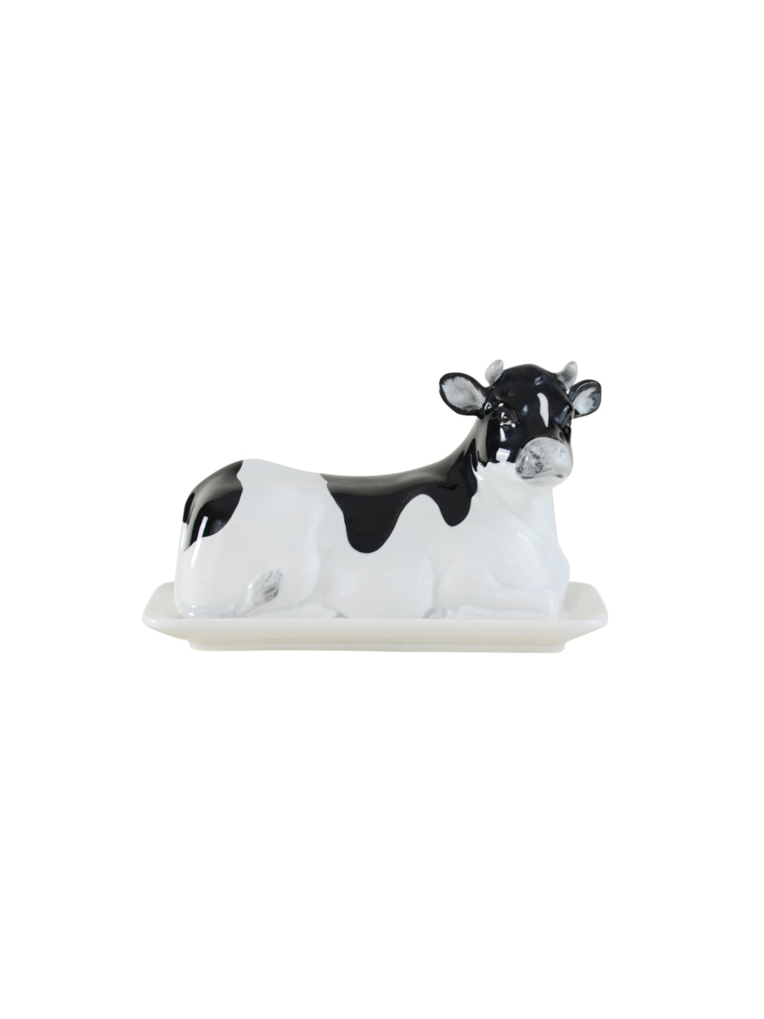 Vintage Otagiri Holstein Cow Covered Butter Dish Weston Table