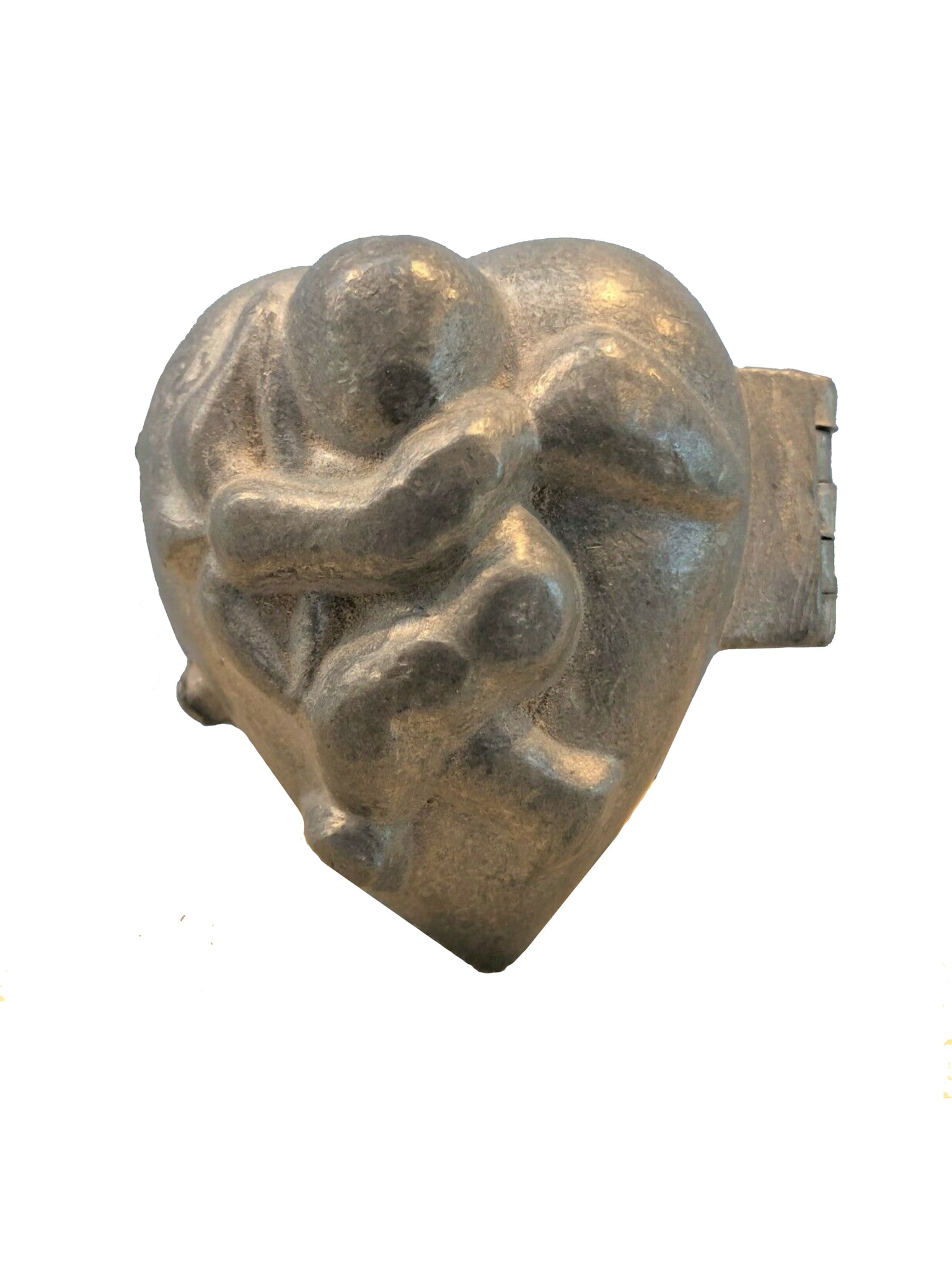 Vintage Pewter Heart with Cupid Ice Cream Mold Weston Table