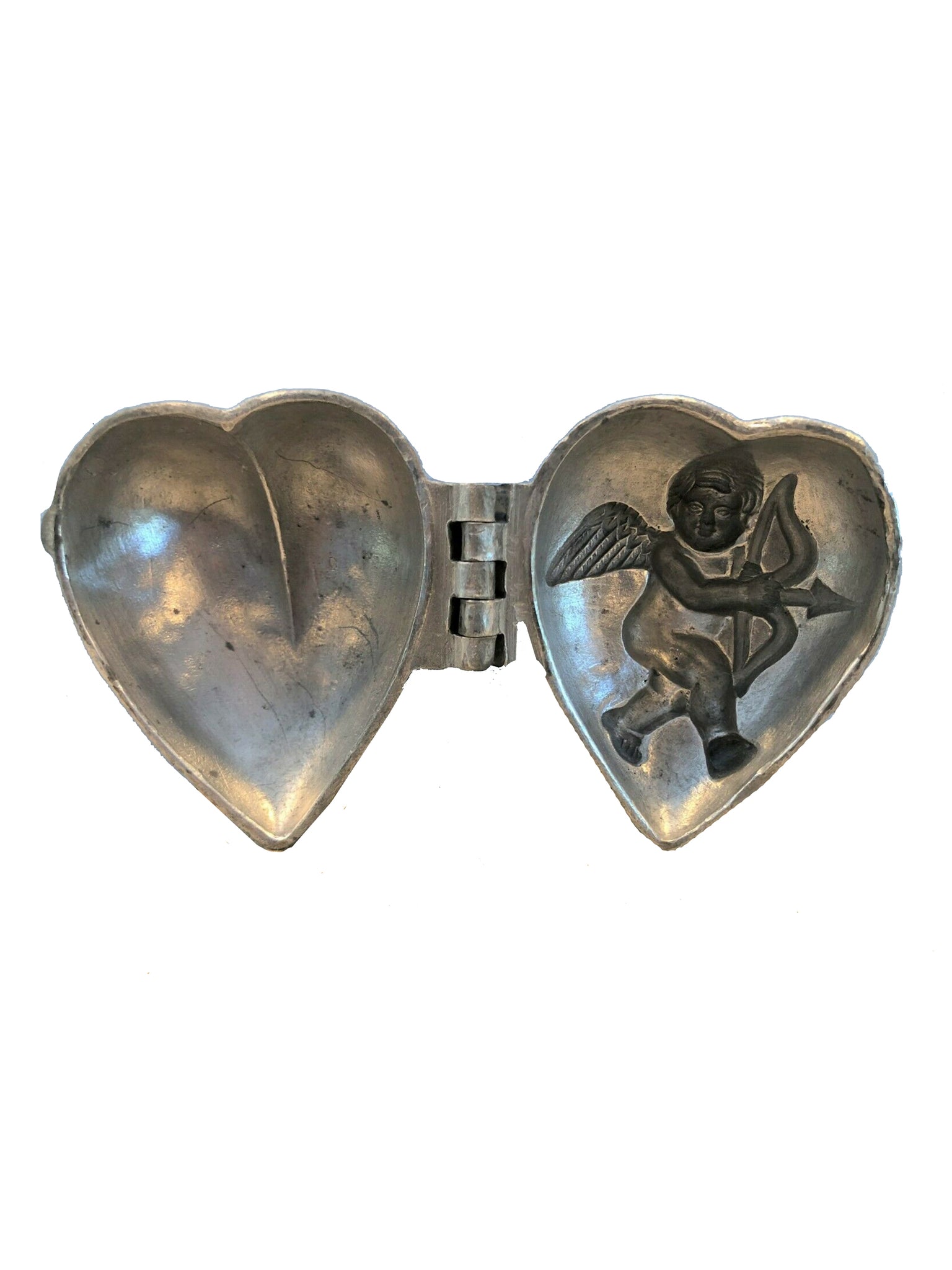 Vintage Pewter Heart with Cupid Ice Cream Mold Weston Table