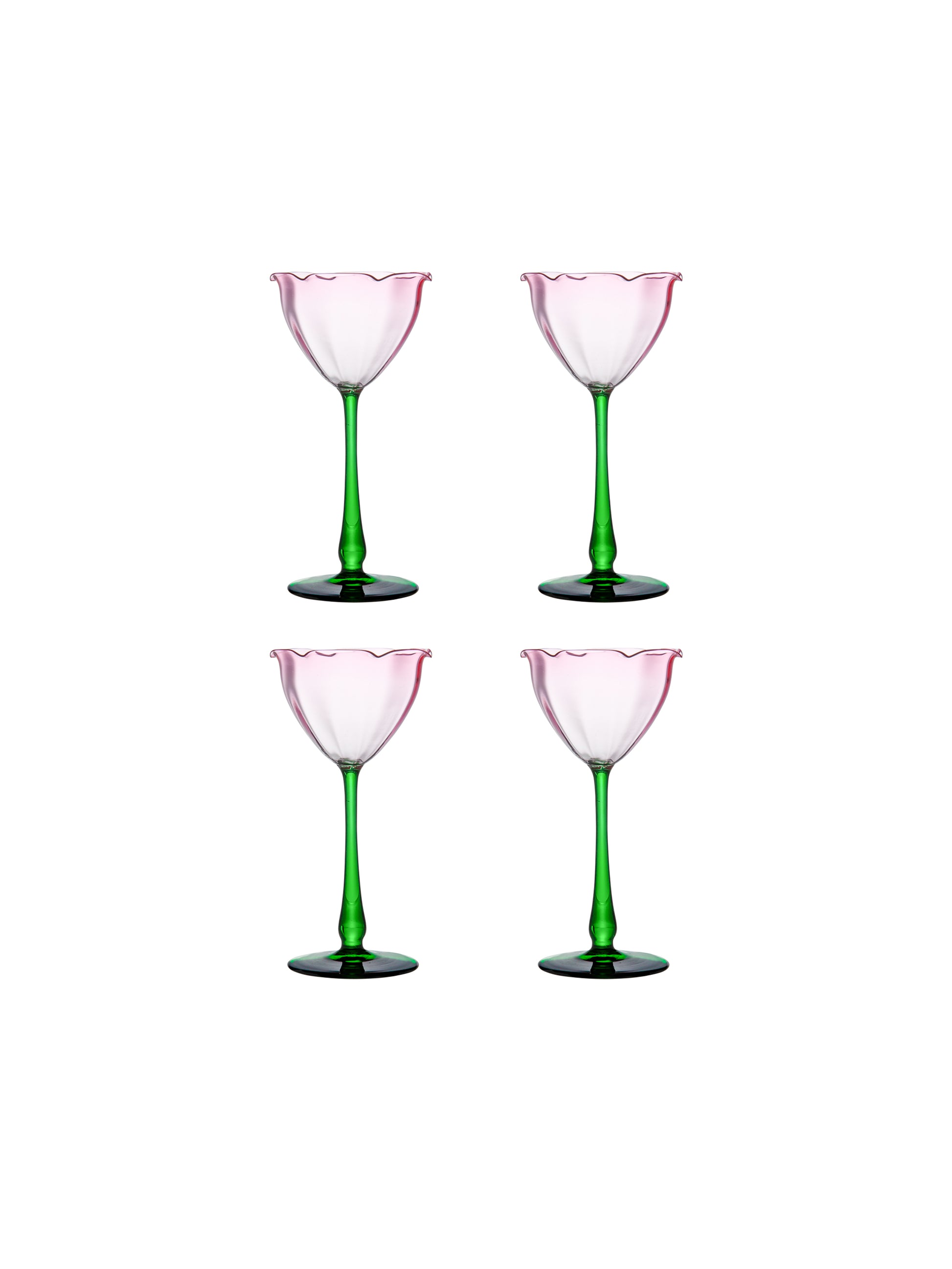 Vintage Depression Glass Pink Cocktail Tumbler Glasses, The Hour Shop