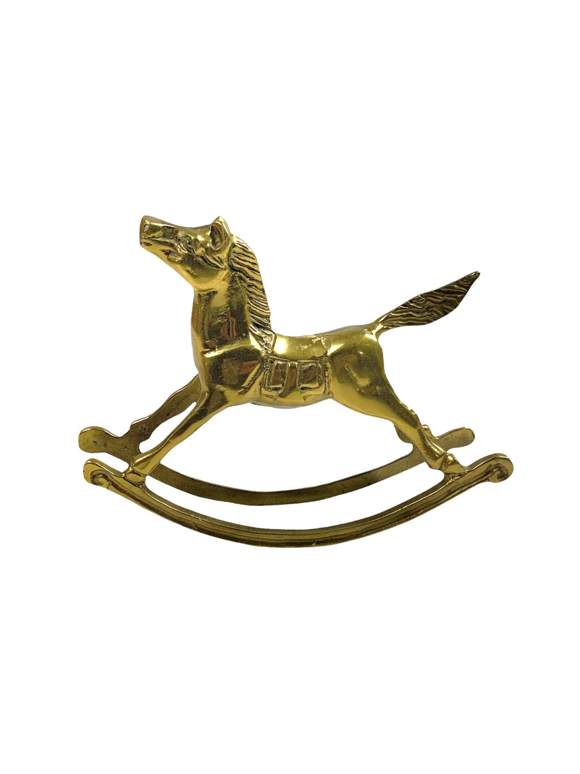 Vintage Retro Brass Rocking Horse Head Up Medium Weston Table
