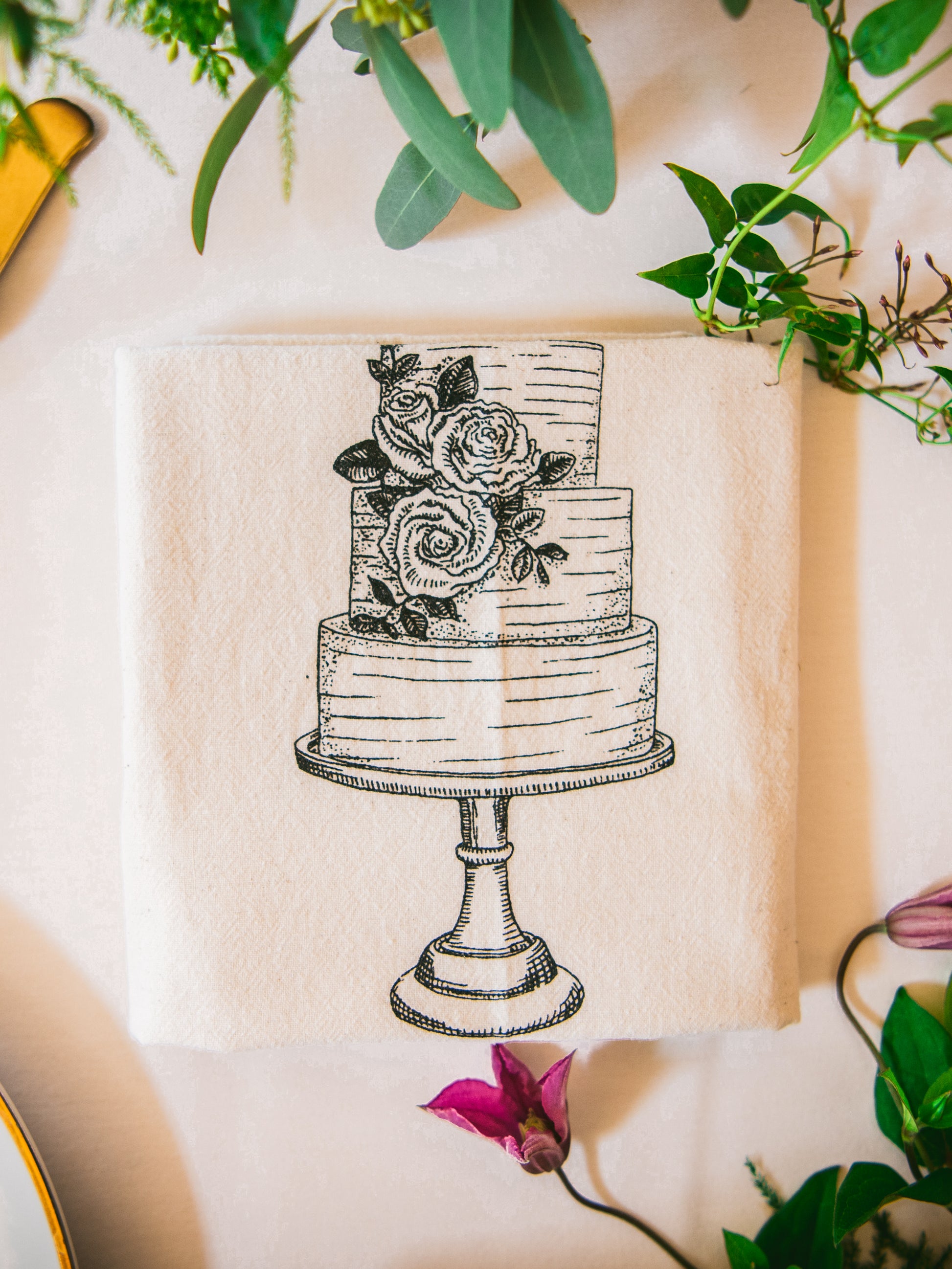 WT Flour Sack Towel Wedding Cake Weston Table