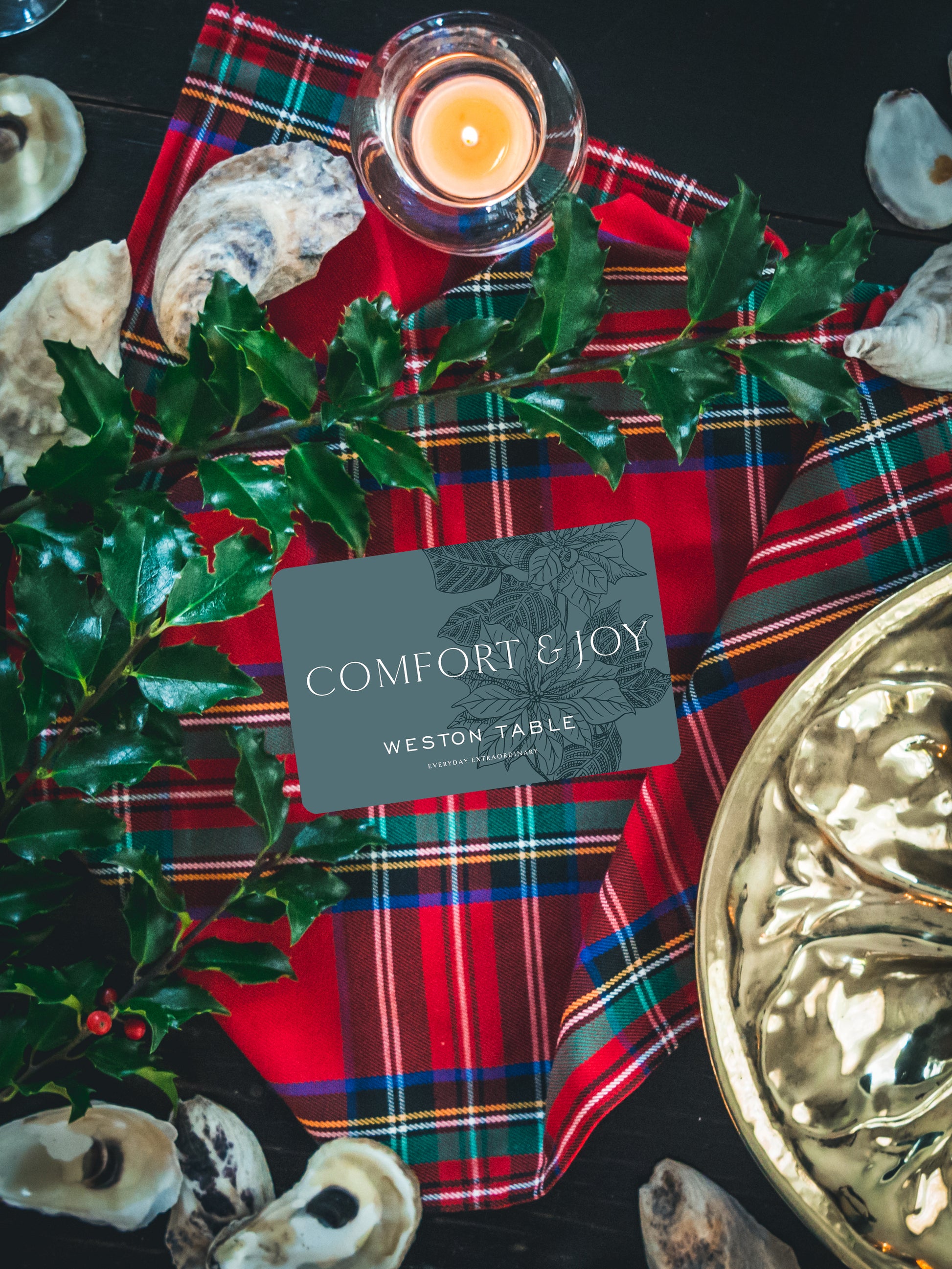 Merry Christmas Plaid Package Gift Card