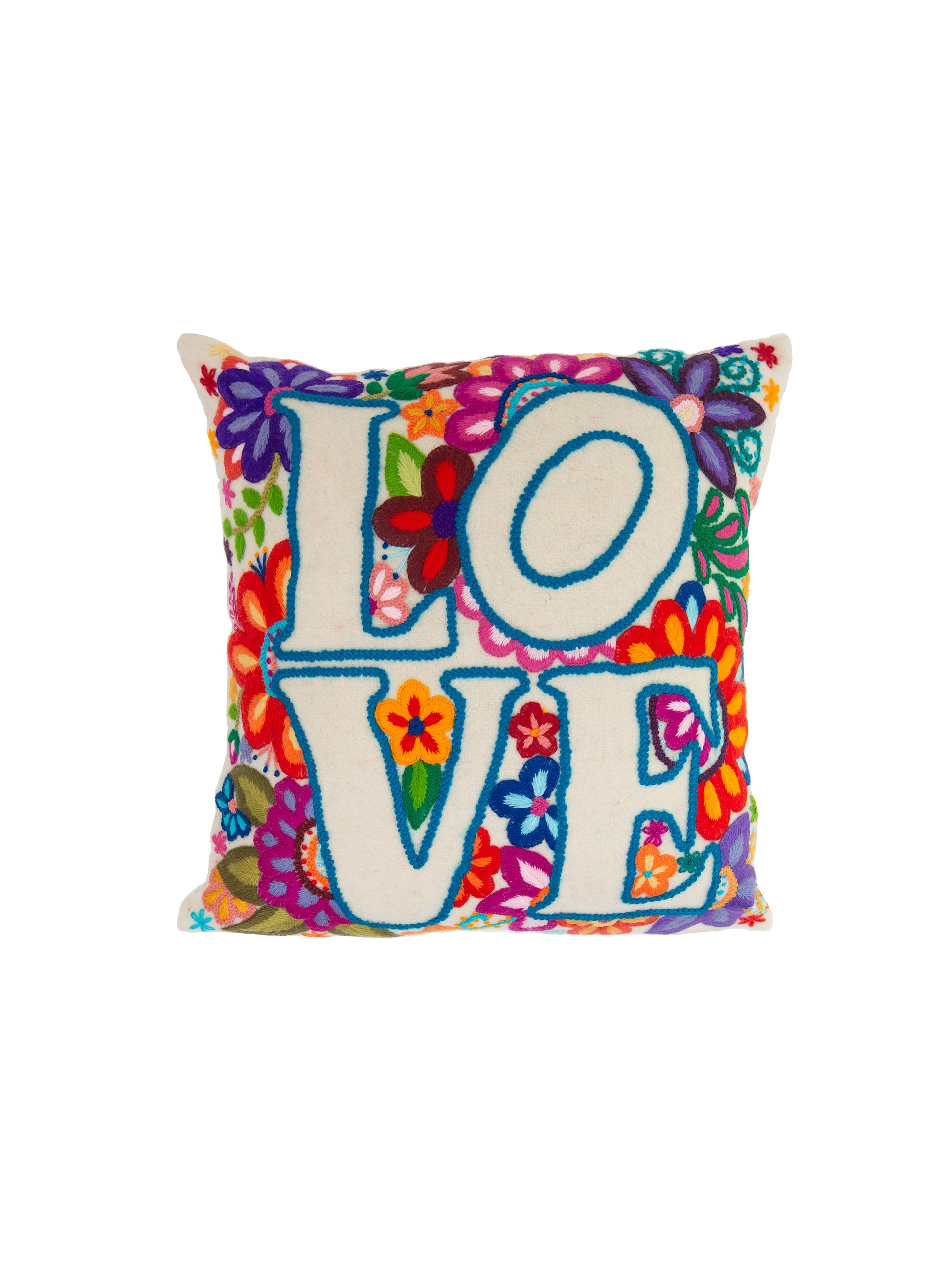 LOVE Embroidered Throw Pillow Weston Table