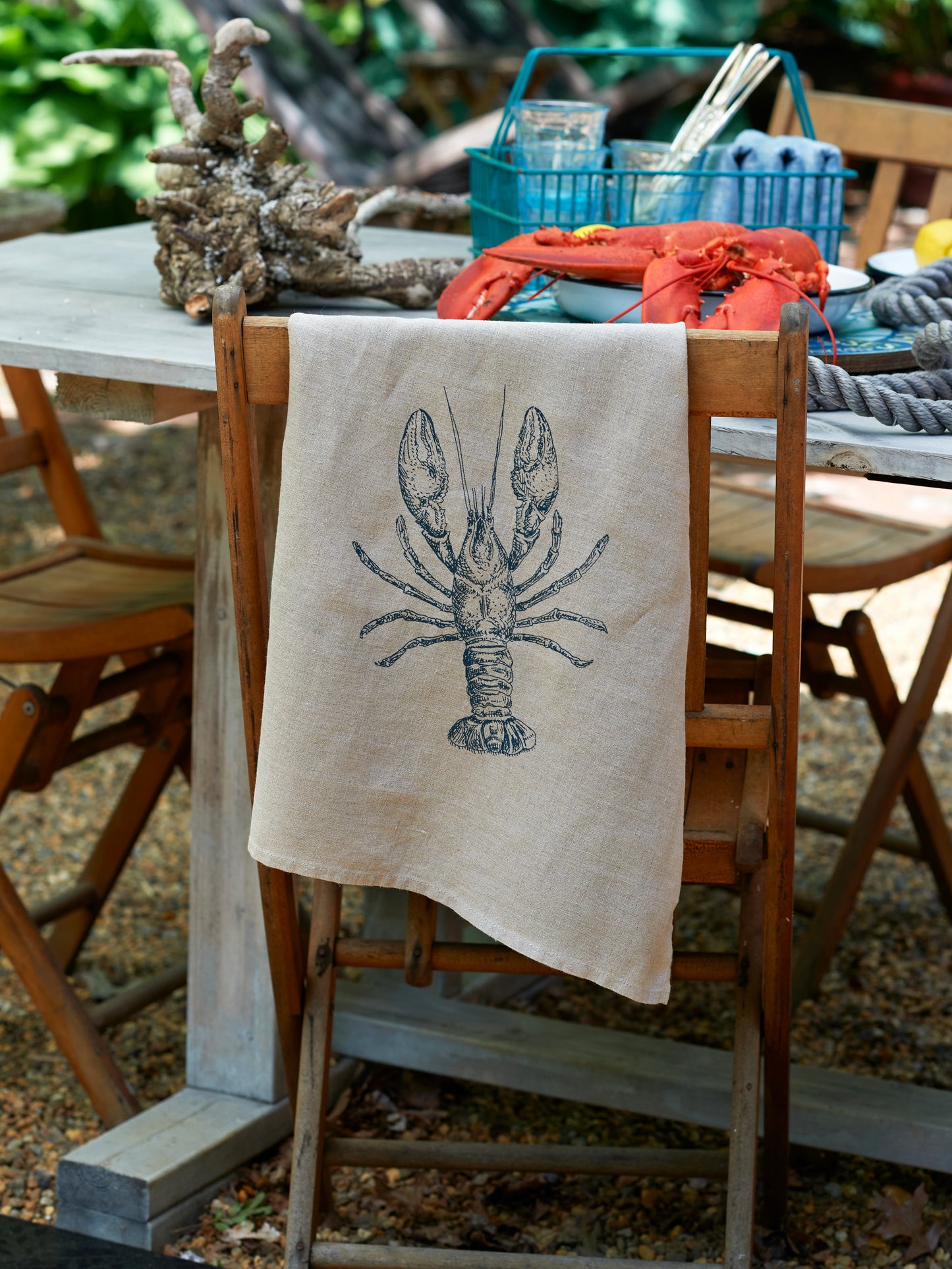 WT Lobster Linen Kitchen Towel Weston Table