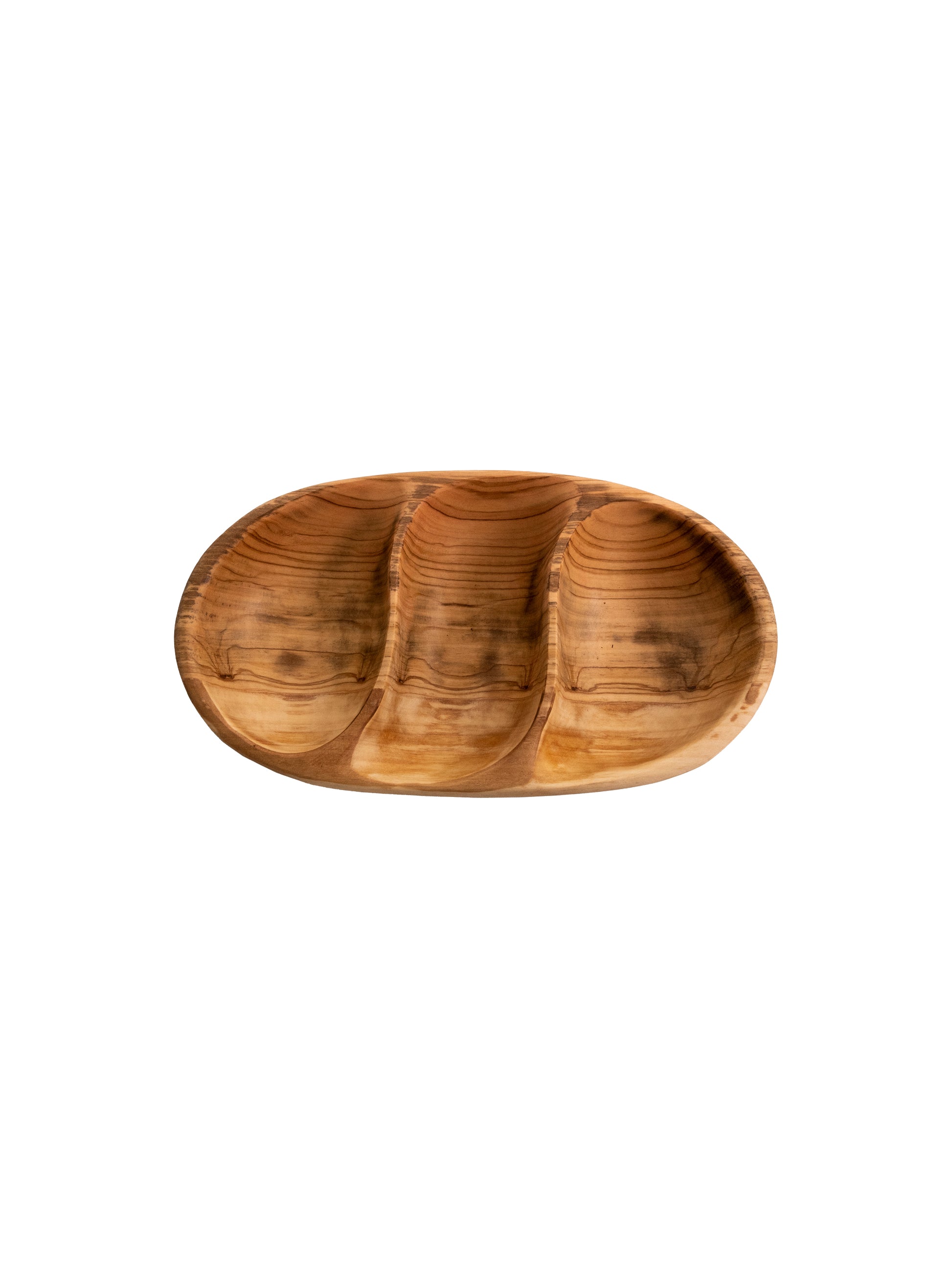 WT Olive Wood Bowl Divided Serving Dish Weston Table
