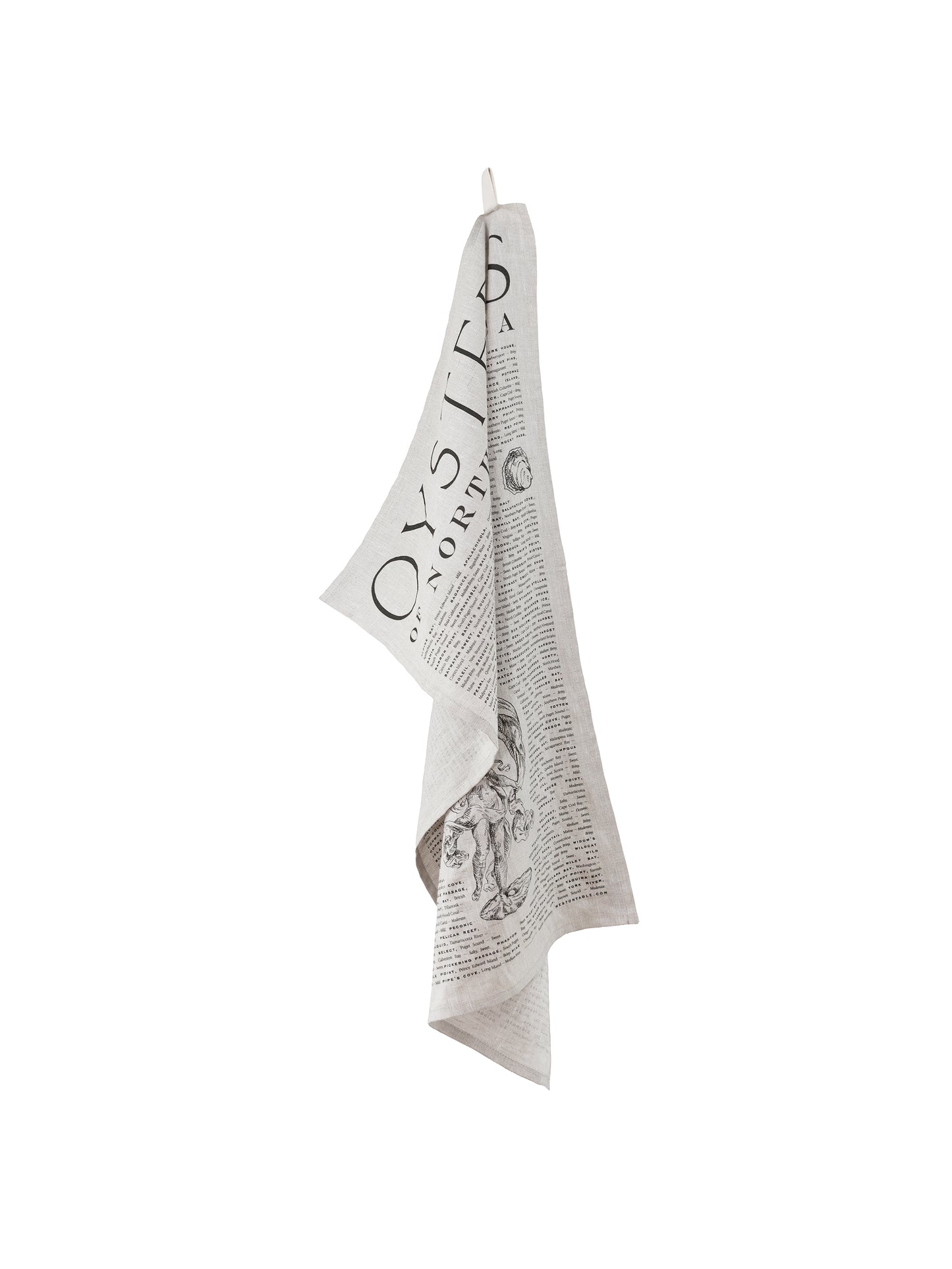 Oysters of North America Linen Kitchen Towel Weston Table