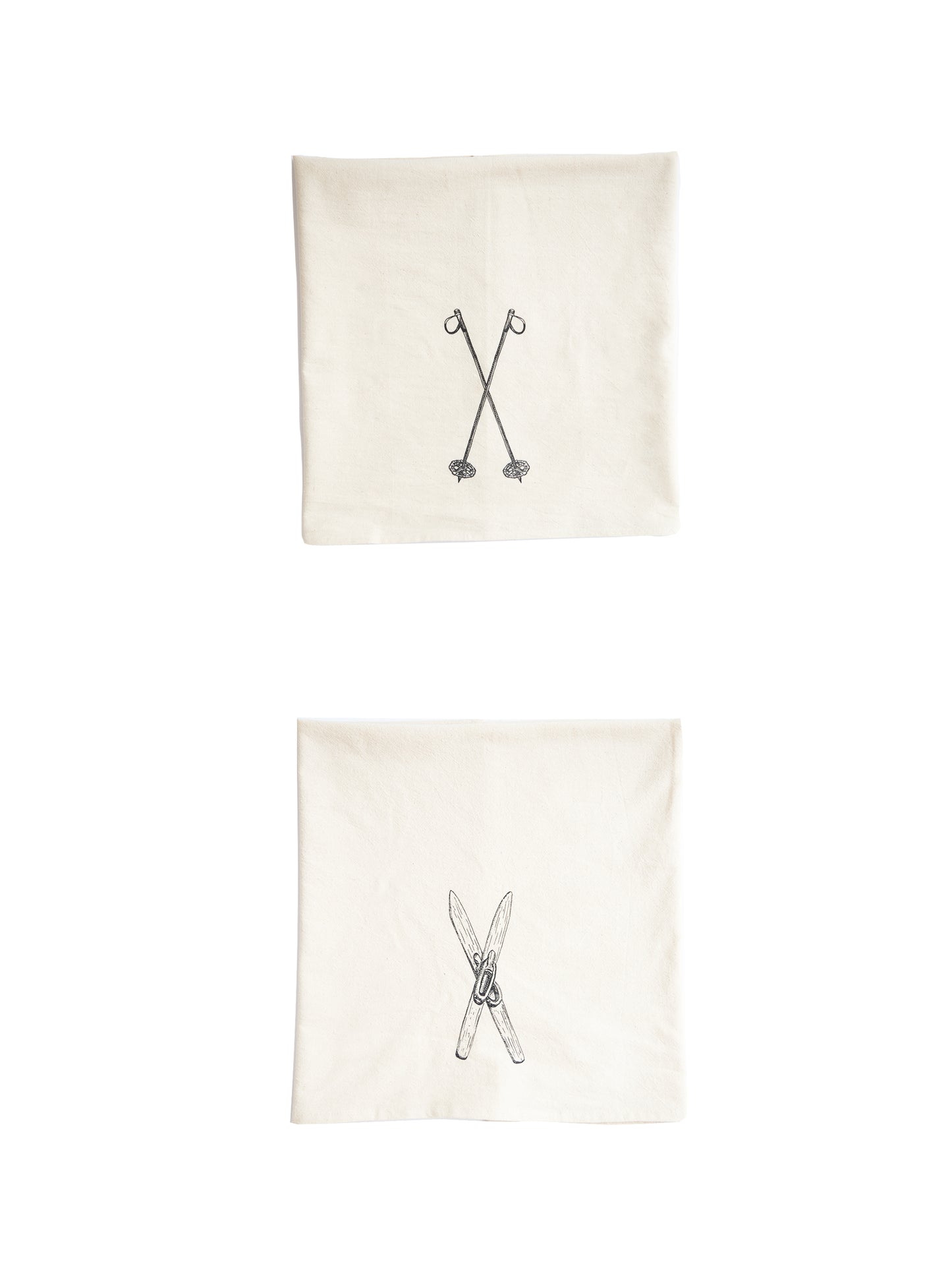 WT Skis and Poles Flour Sack Towel Set Weston Table