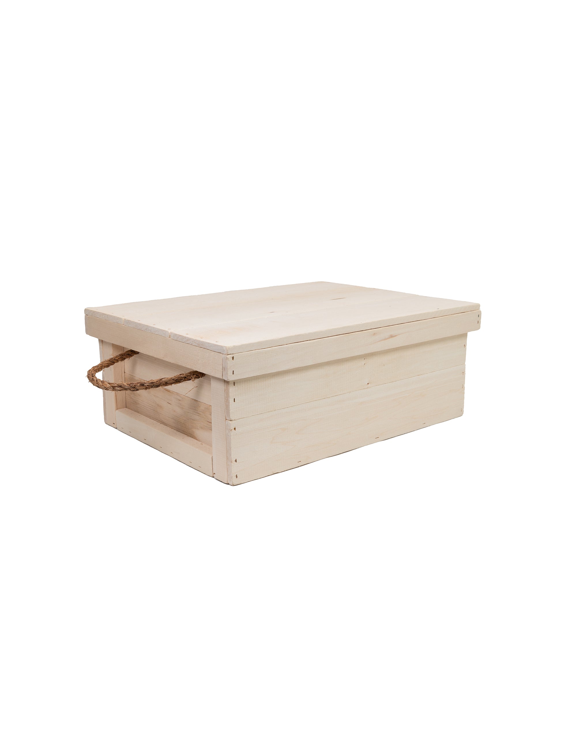 Wooden Keepsake Gift Crate with Rope Handles