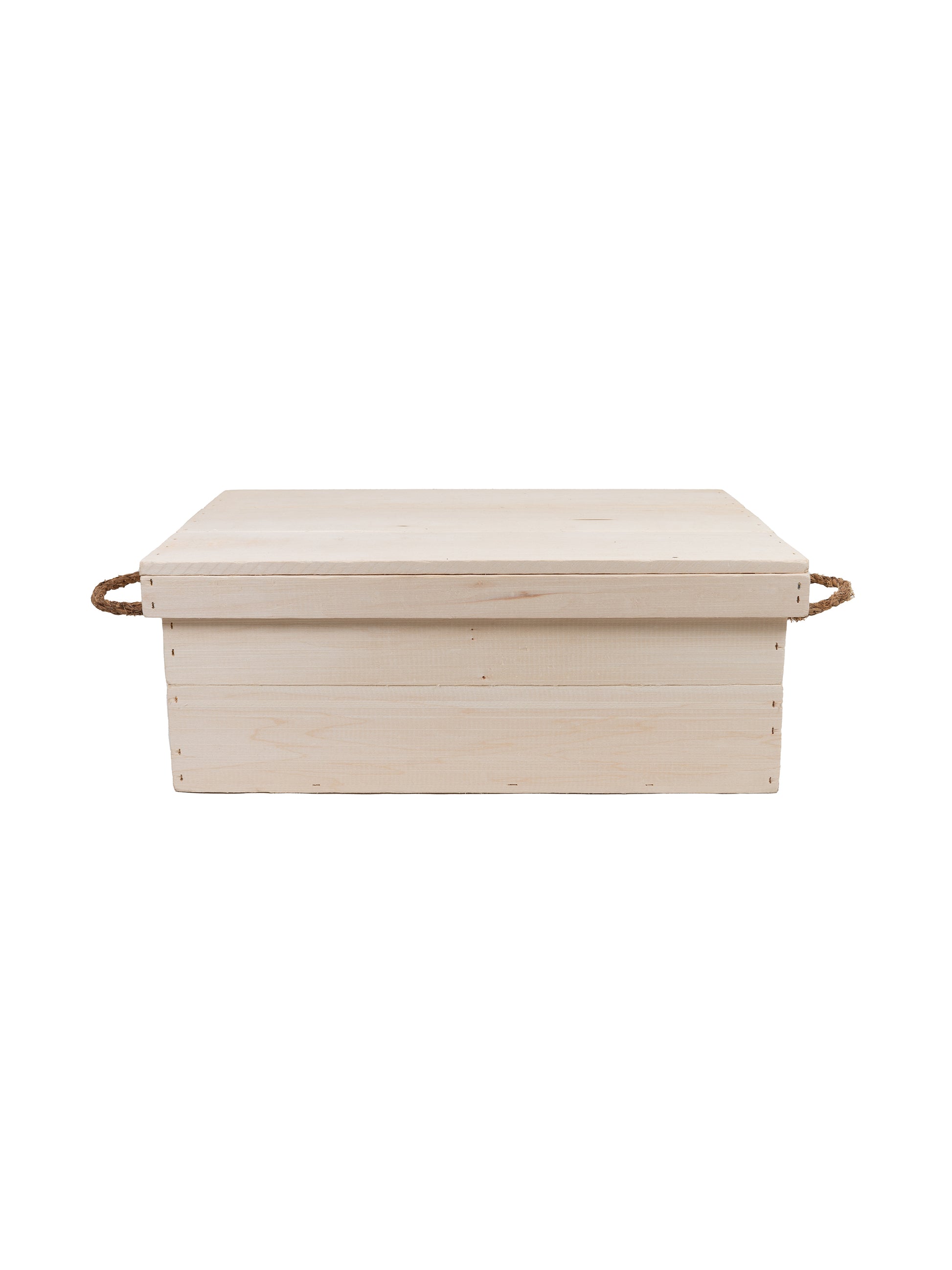WT Wooden Gift Box with Rope Handles Weston Table