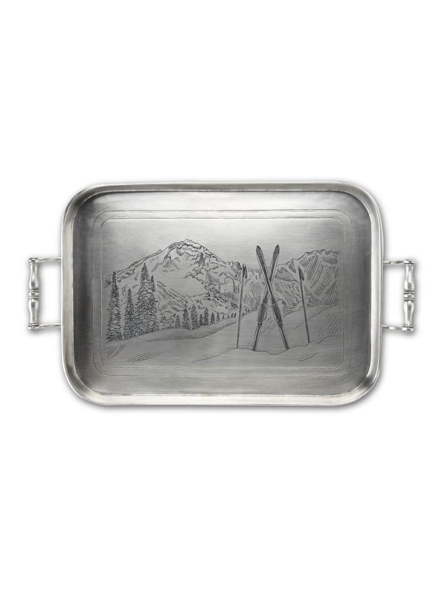  MATCH Pewter Ski Gallery Tray Large Weston Table