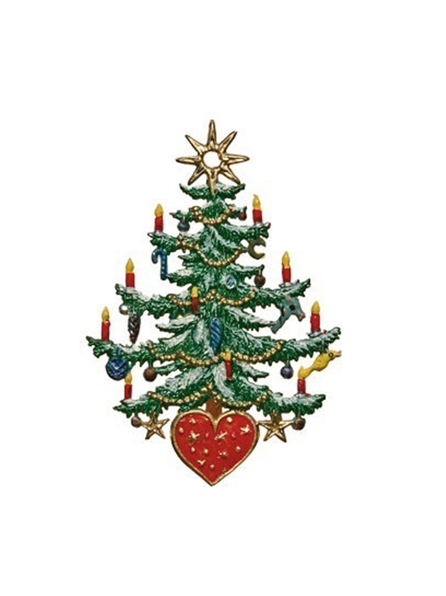 Wilhelm Schweizer Pewter Christmas Tree with Heart Ornament Weston Table