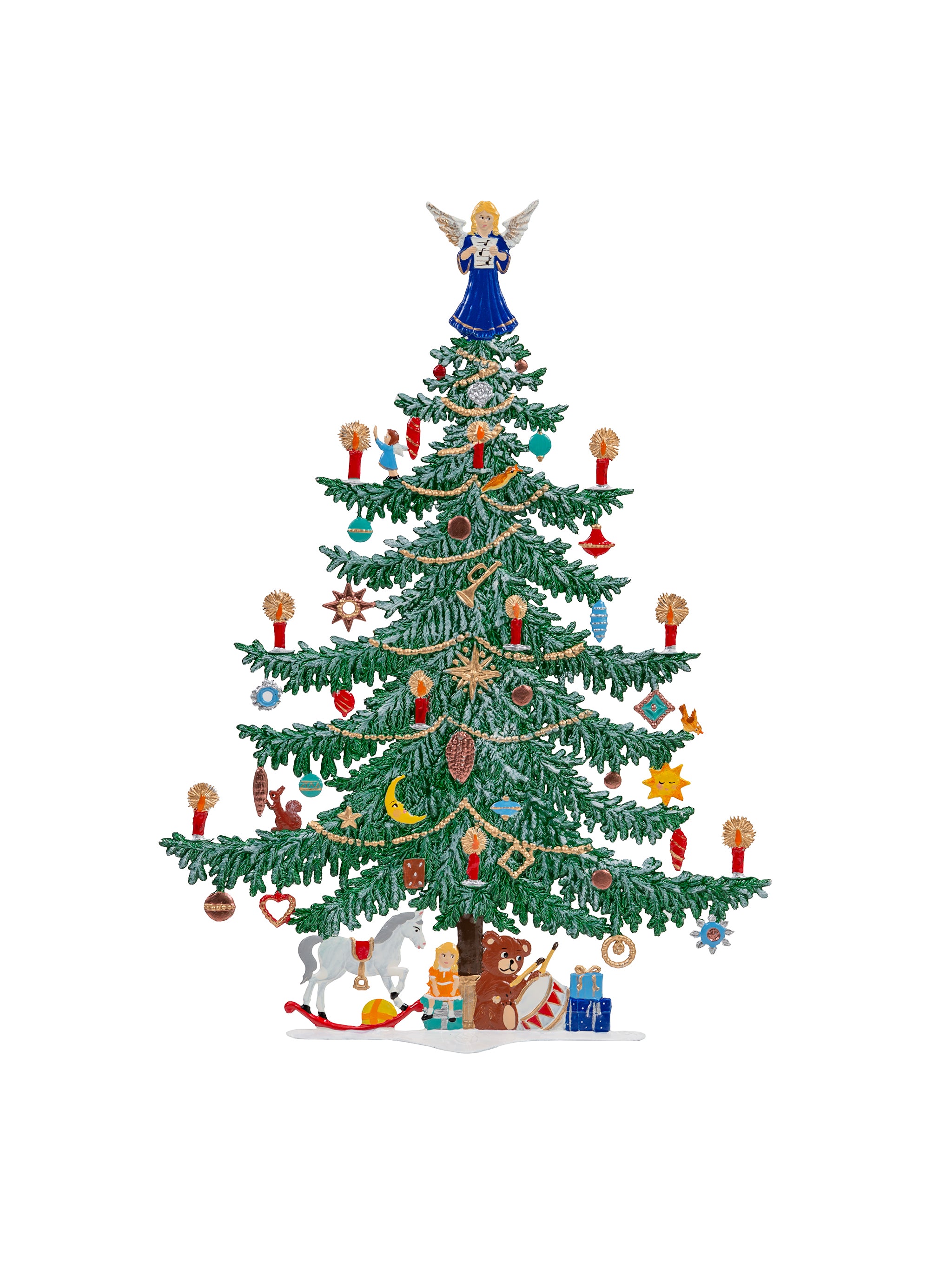 ✳︎フランスヴィンテージ Christmas tree✳︎ Silver Blessings Tabletop Christmas Tree Adorned With Color