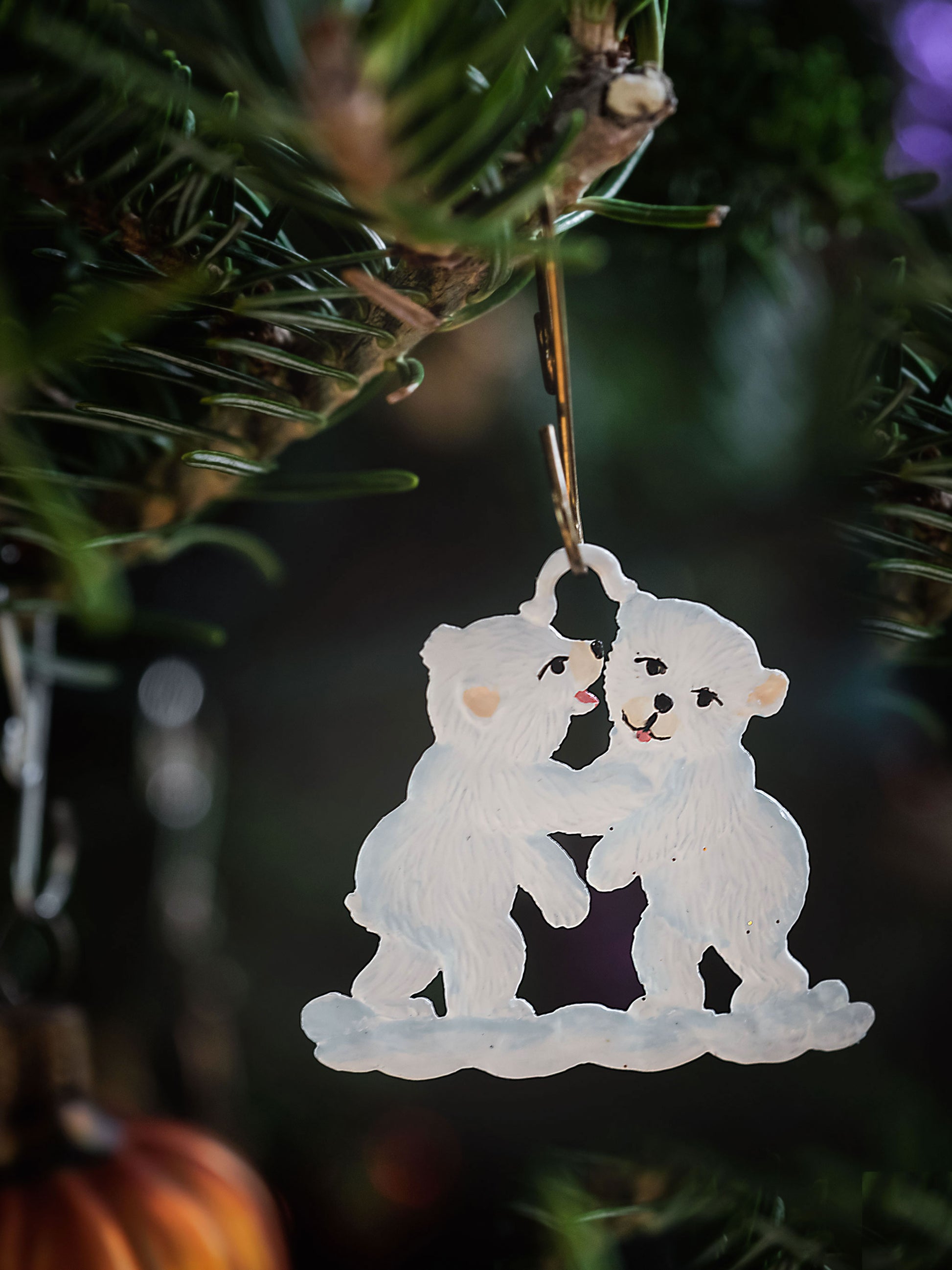 Wilhelm Schweizer Pewter Polar Bear Twins Ornament Weston Table