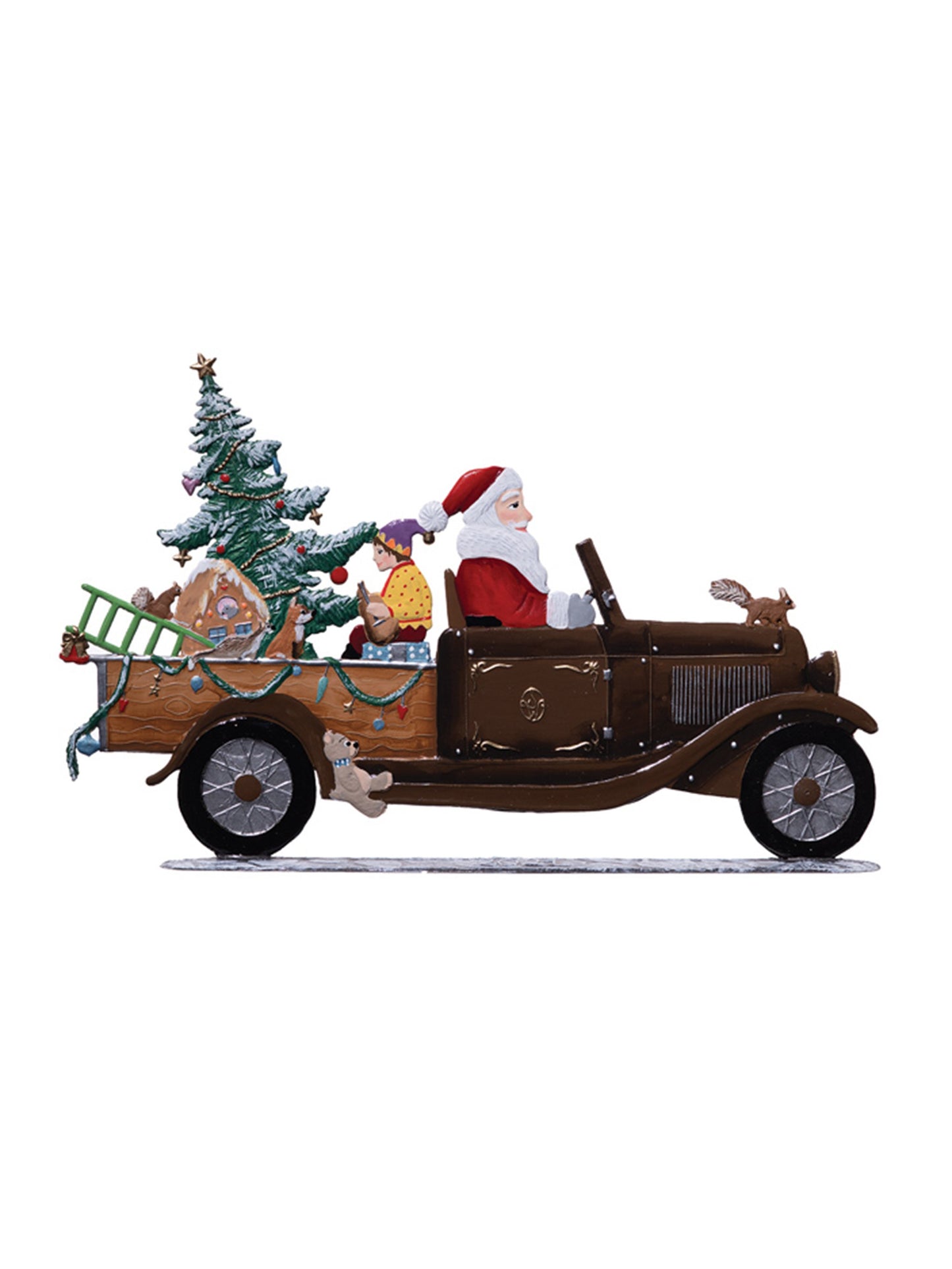 Wilhelm Schweizer Pewter Santa in Pickup Truck Weston Table