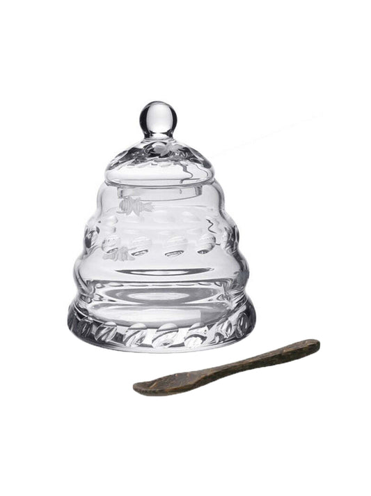 William Yeoward Crystal Buzzy Honey Jar with Spoon Weston Table