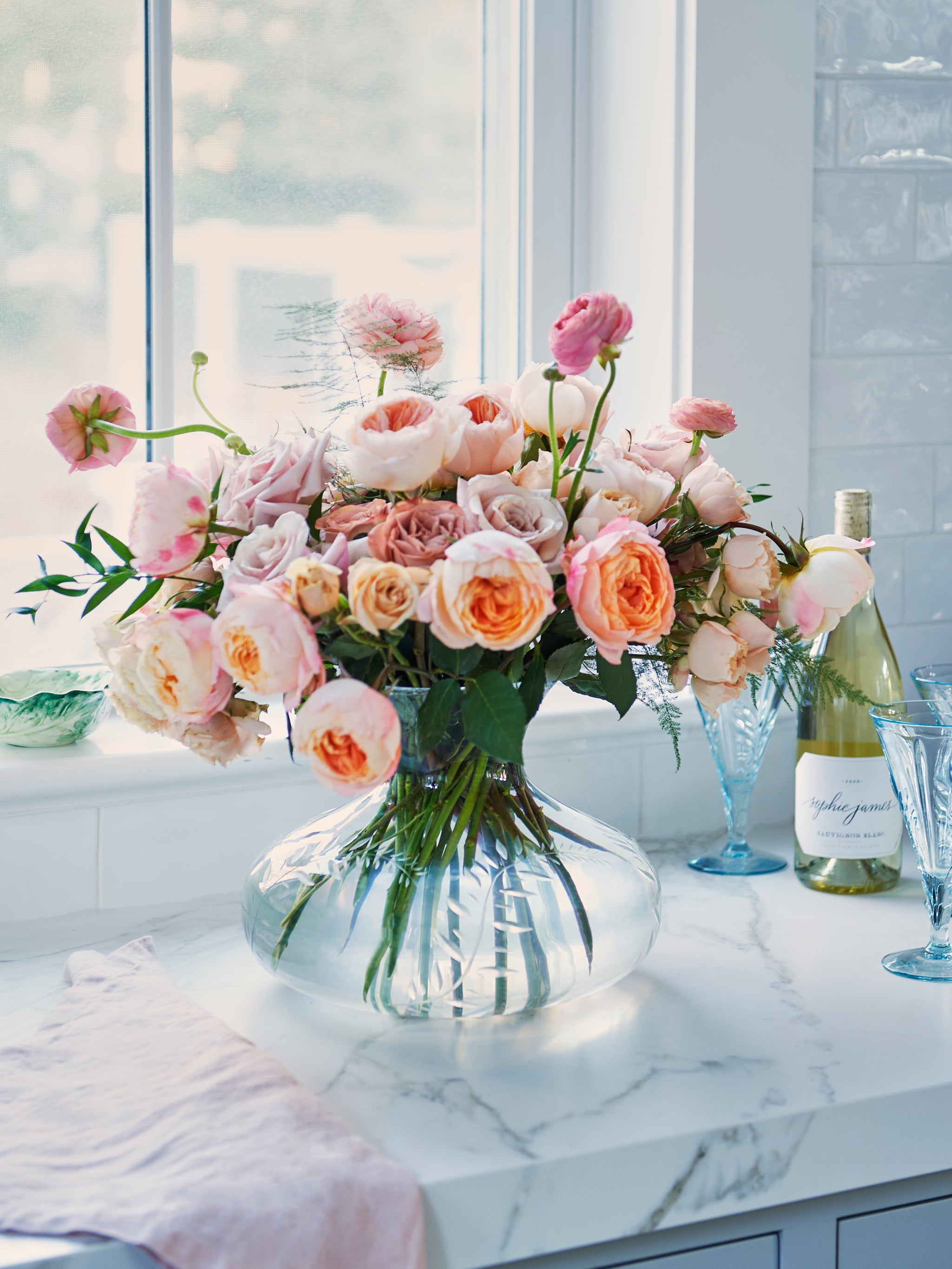 William Yeoward Crystal Jasmine Flower Center Vase