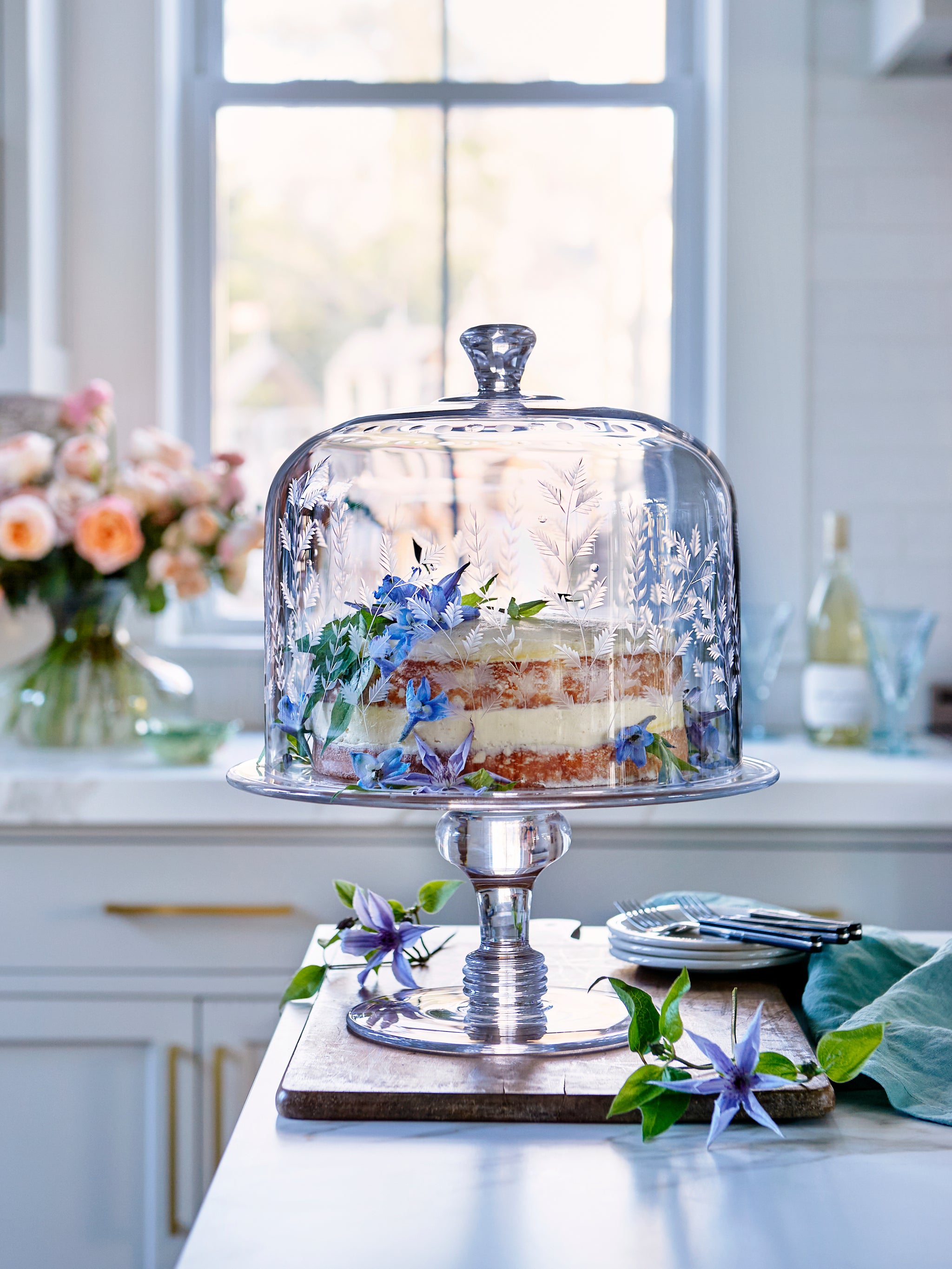 Crystal glass cake stand best sale