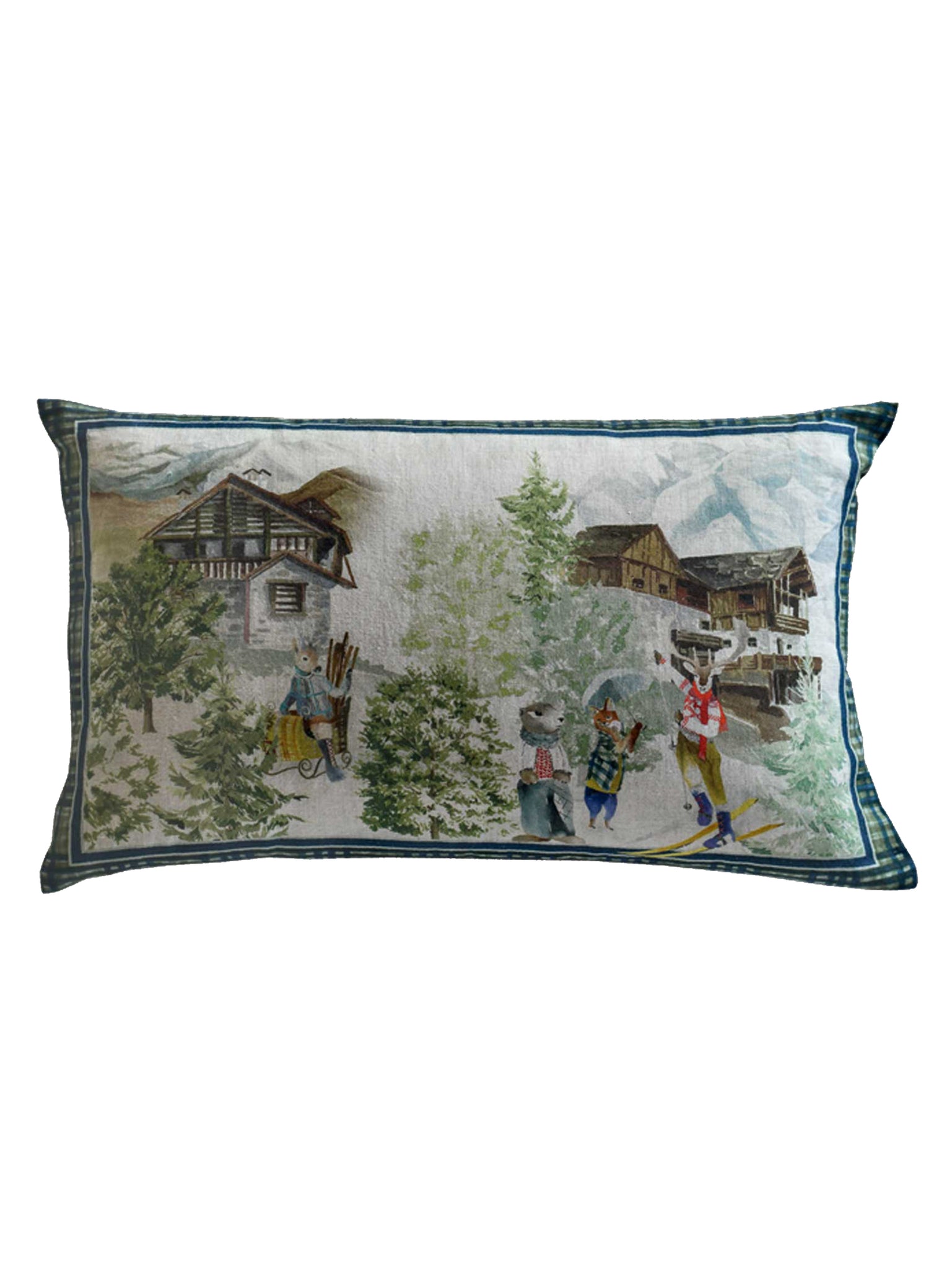 Winter Alpine Animals Pillow