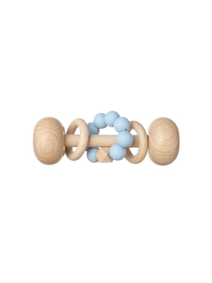  Wooden Barbell Teething Rattle Blue Weston Table 