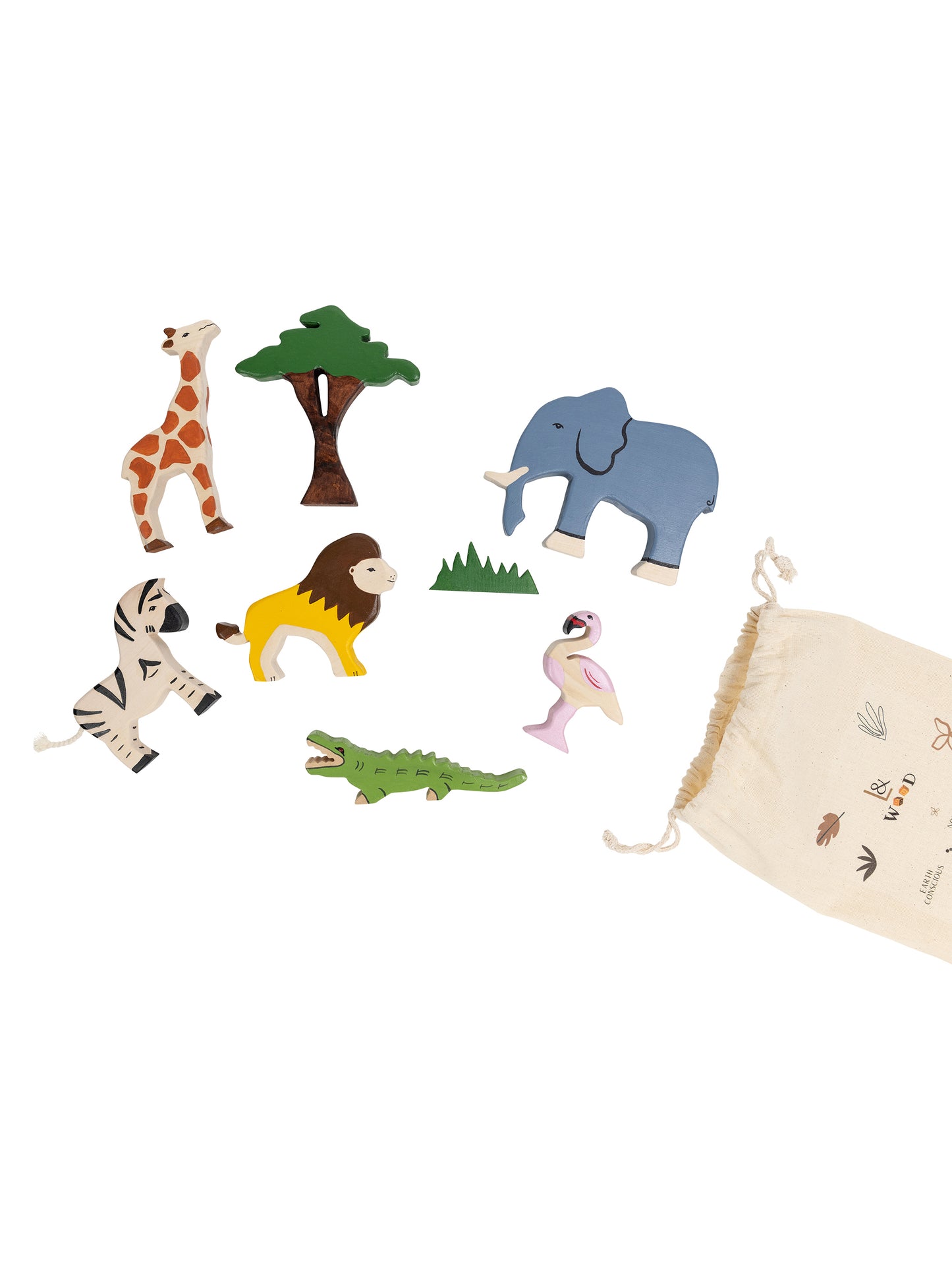 Wooden Safari Animals Set Weston Table