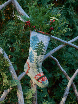  Woodland Forest Wool Knit Christmas Stocking Weston Table 