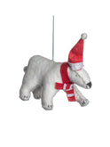 Polar Bear with Santa Hat Ornament Weston Table